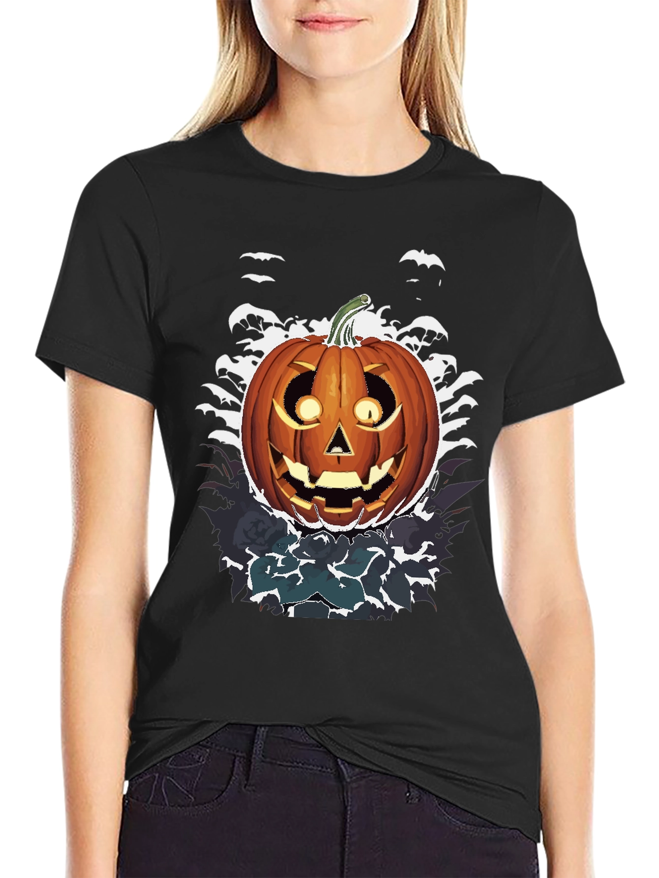 Halloween Pumpkin Graphic Tee - Spooky Season Shirt