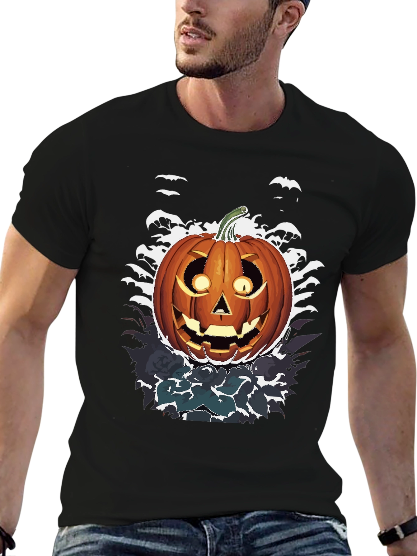 Halloween Pumpkin Graphic Tee - Spooky Season Shirt