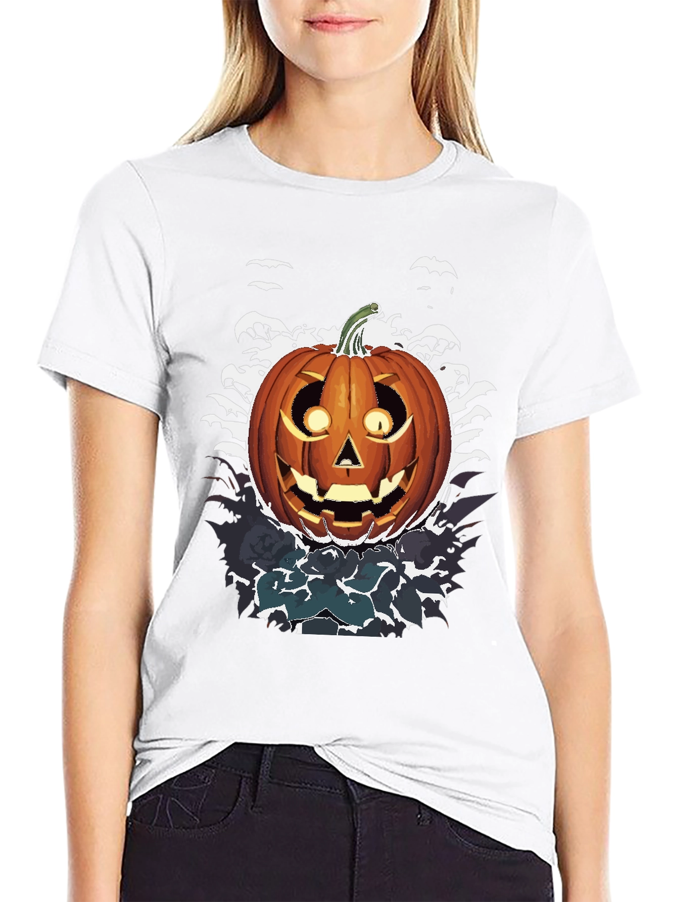 Halloween Pumpkin Graphic Tee - Spooky Season Shirt