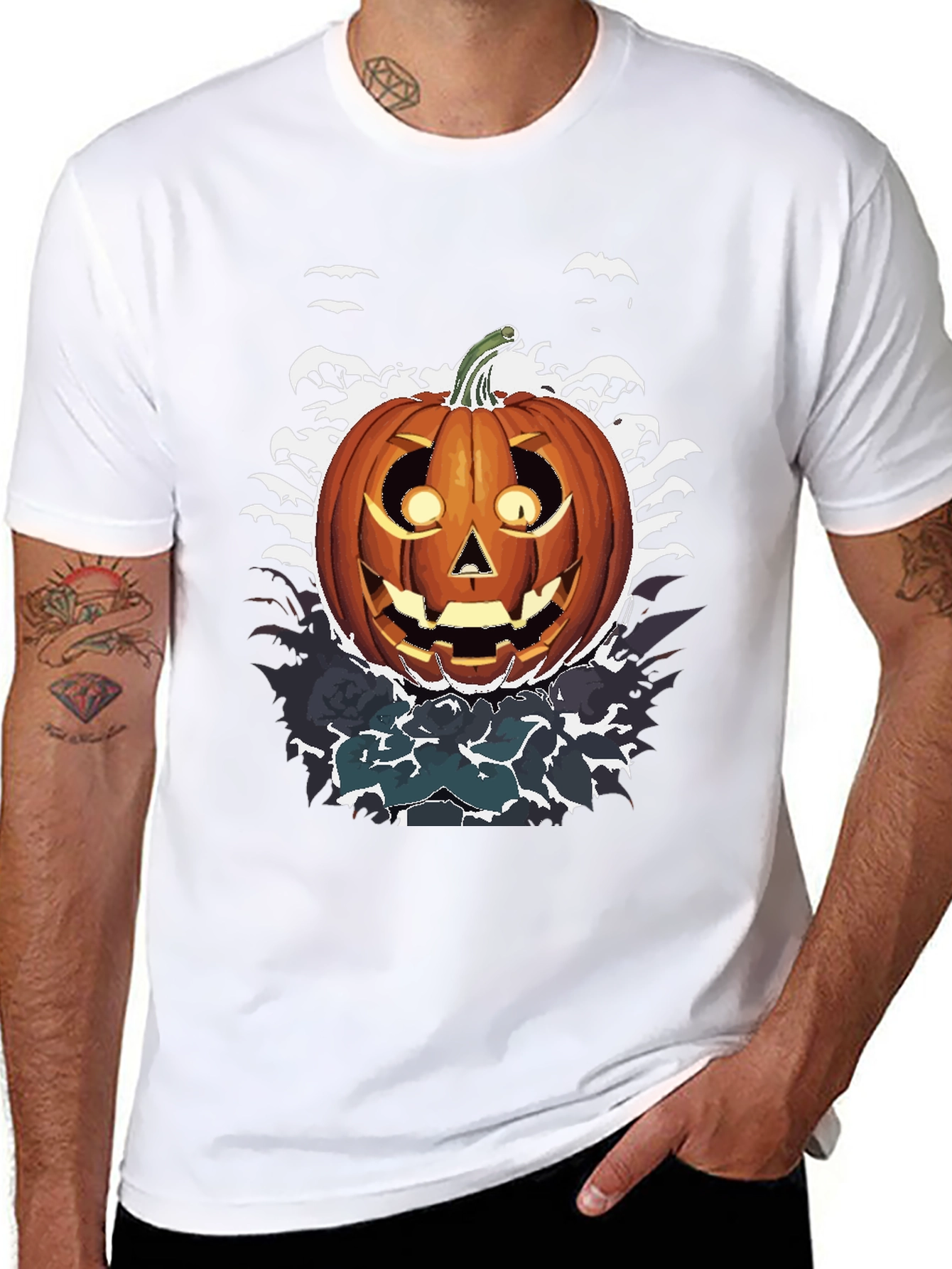 Halloween Pumpkin Graphic Tee - Spooky Season Shirt