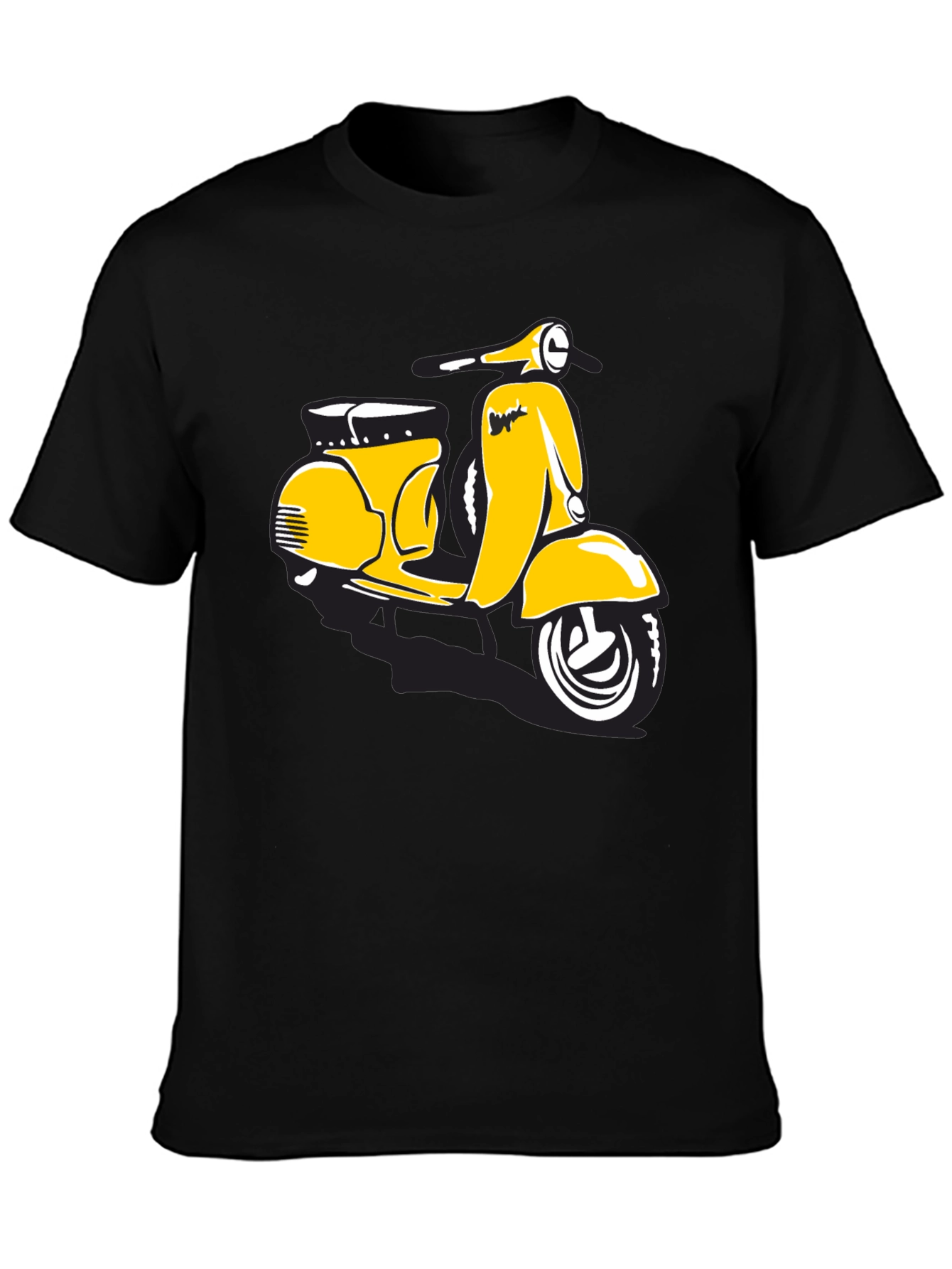 Retro Scooter Graphic T-Shirt - Black