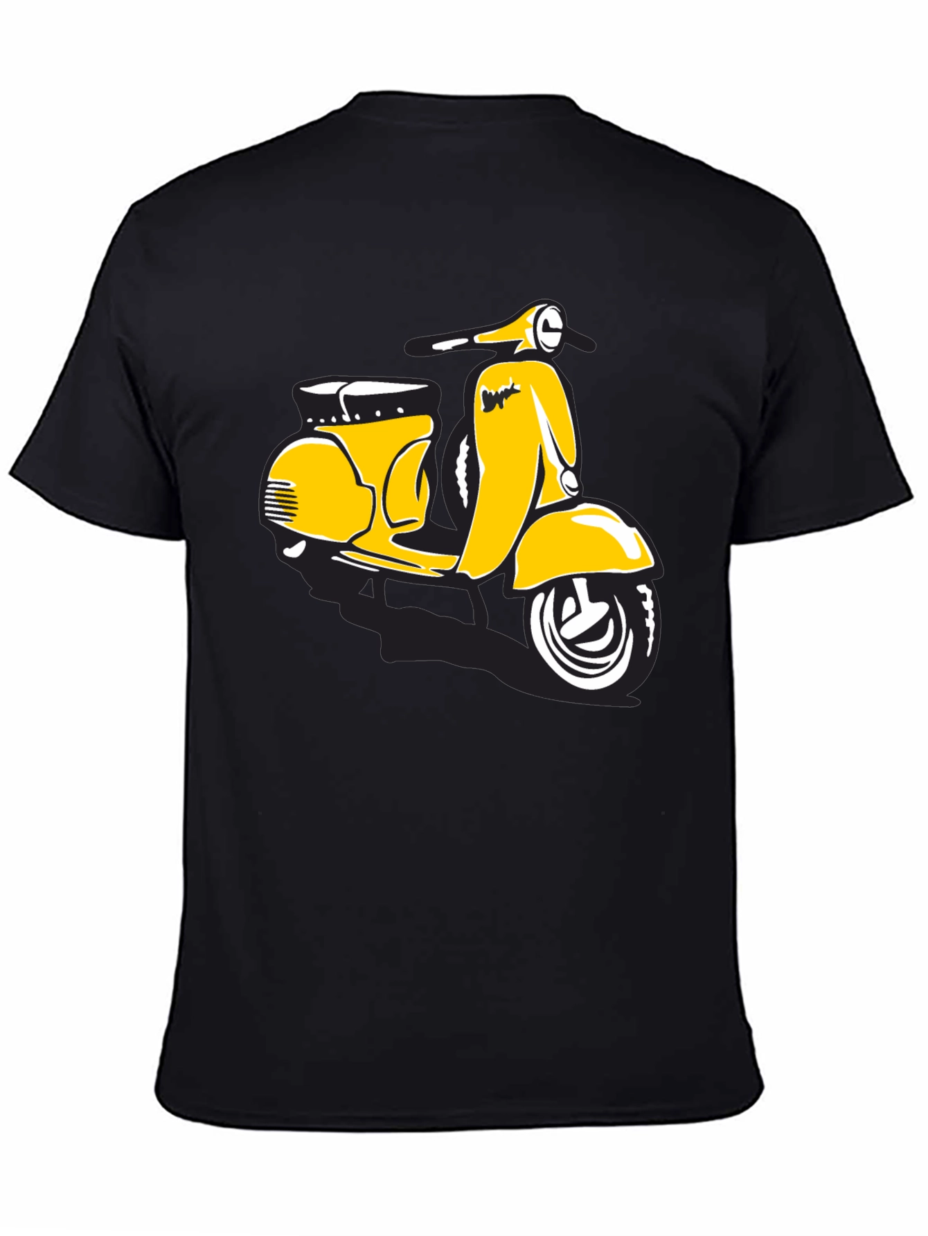 Retro Scooter Graphic T-Shirt - Black