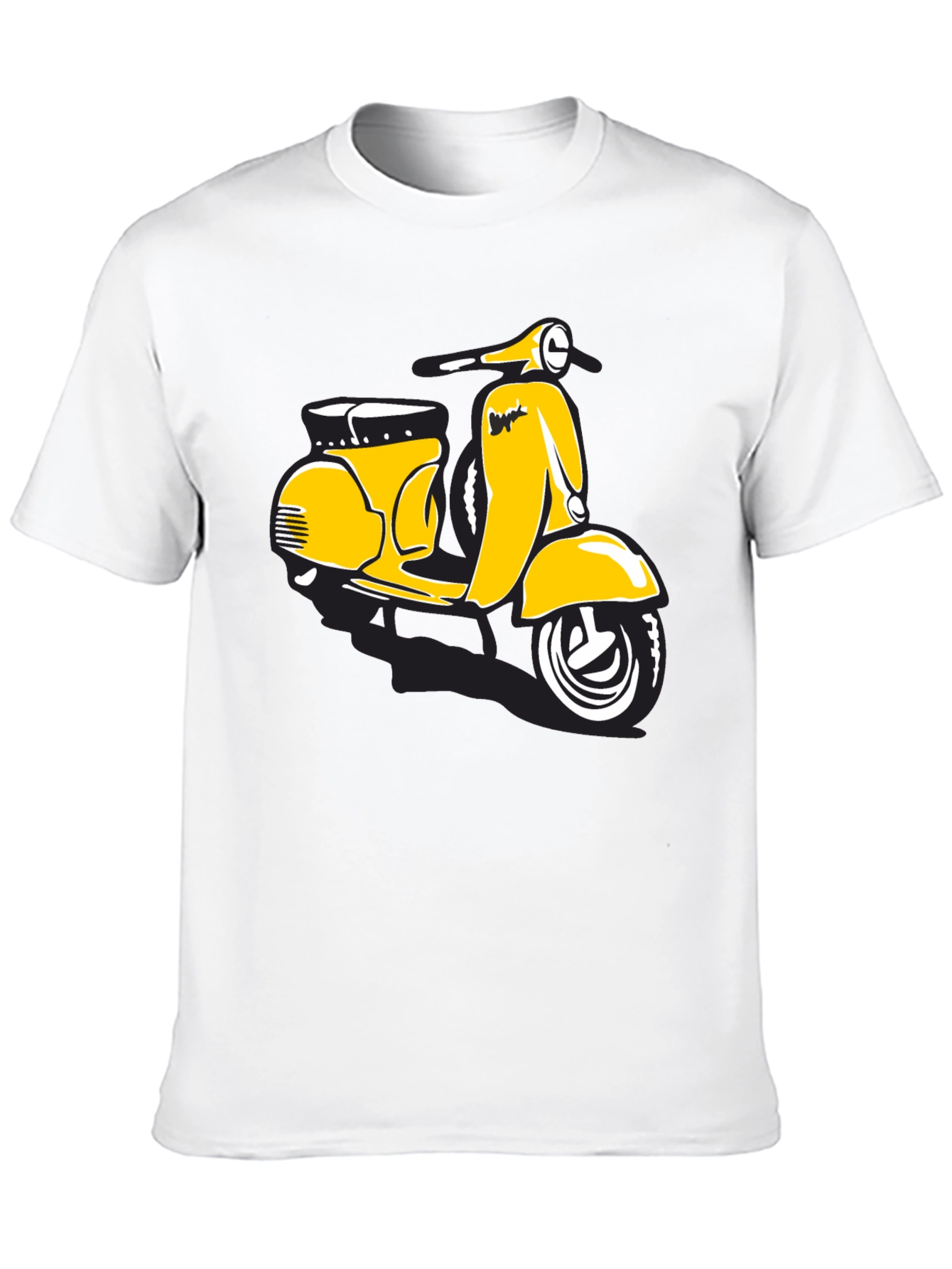 Retro Scooter Graphic T-Shirt - Black