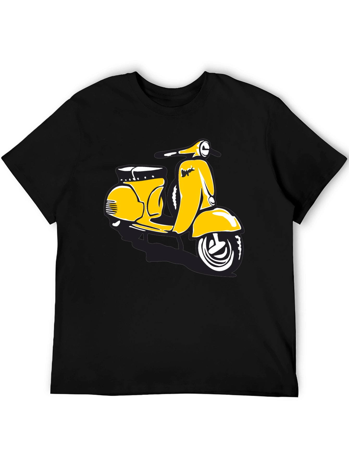 Retro Scooter Graphic T-Shirt - Black