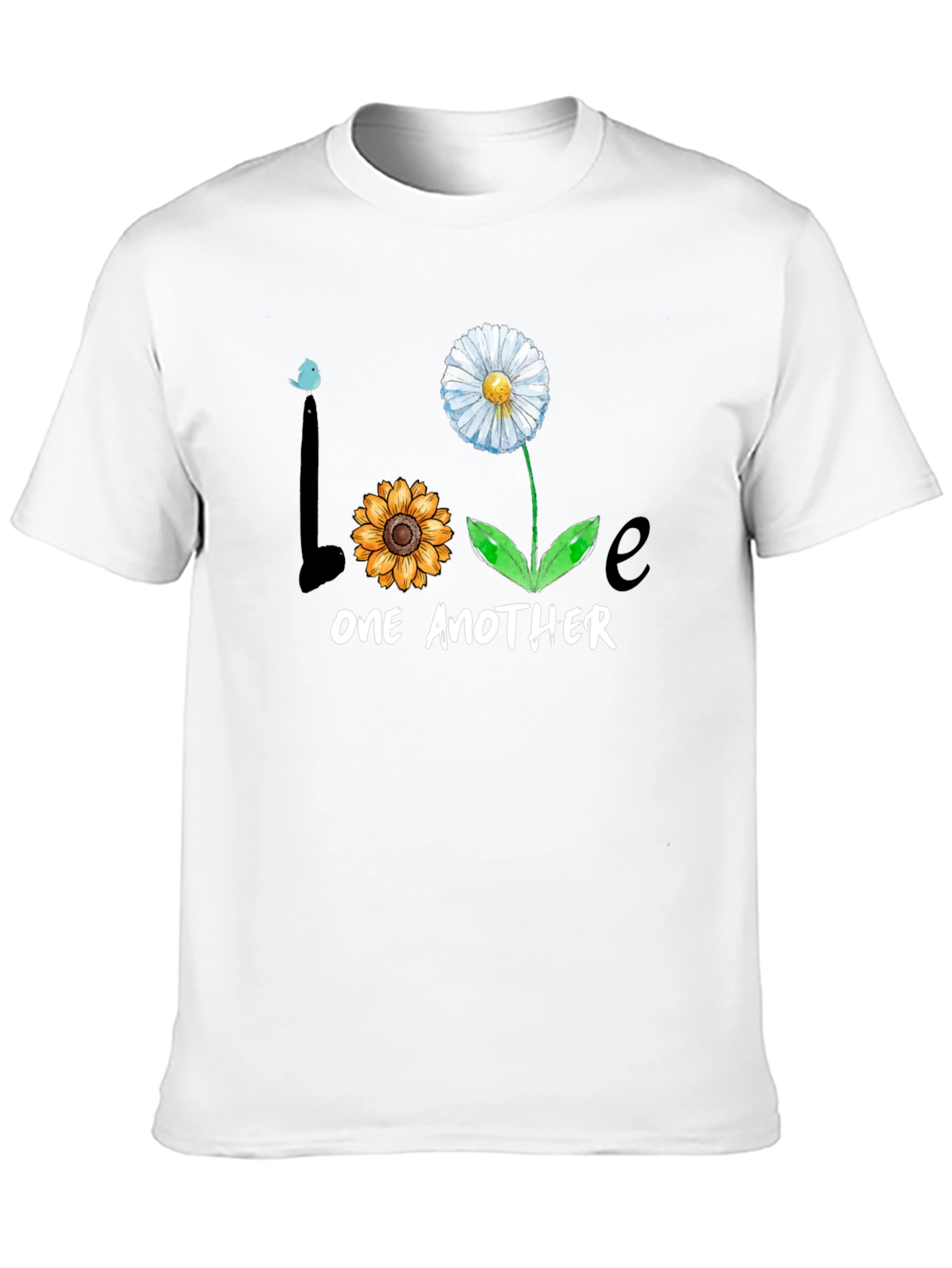 Love One Another Floral Graphic Tee - Black