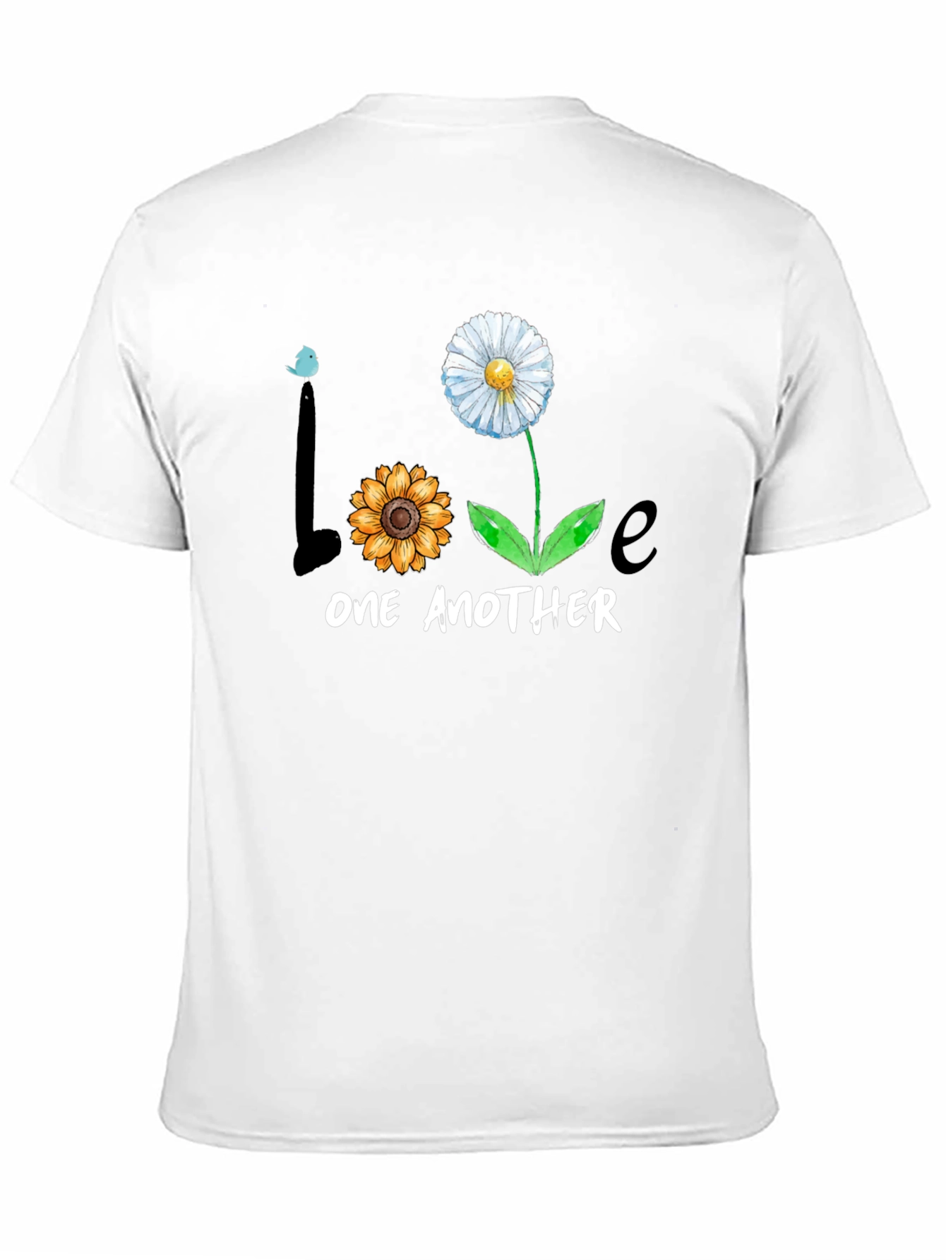 Love One Another Floral Graphic Tee - Black