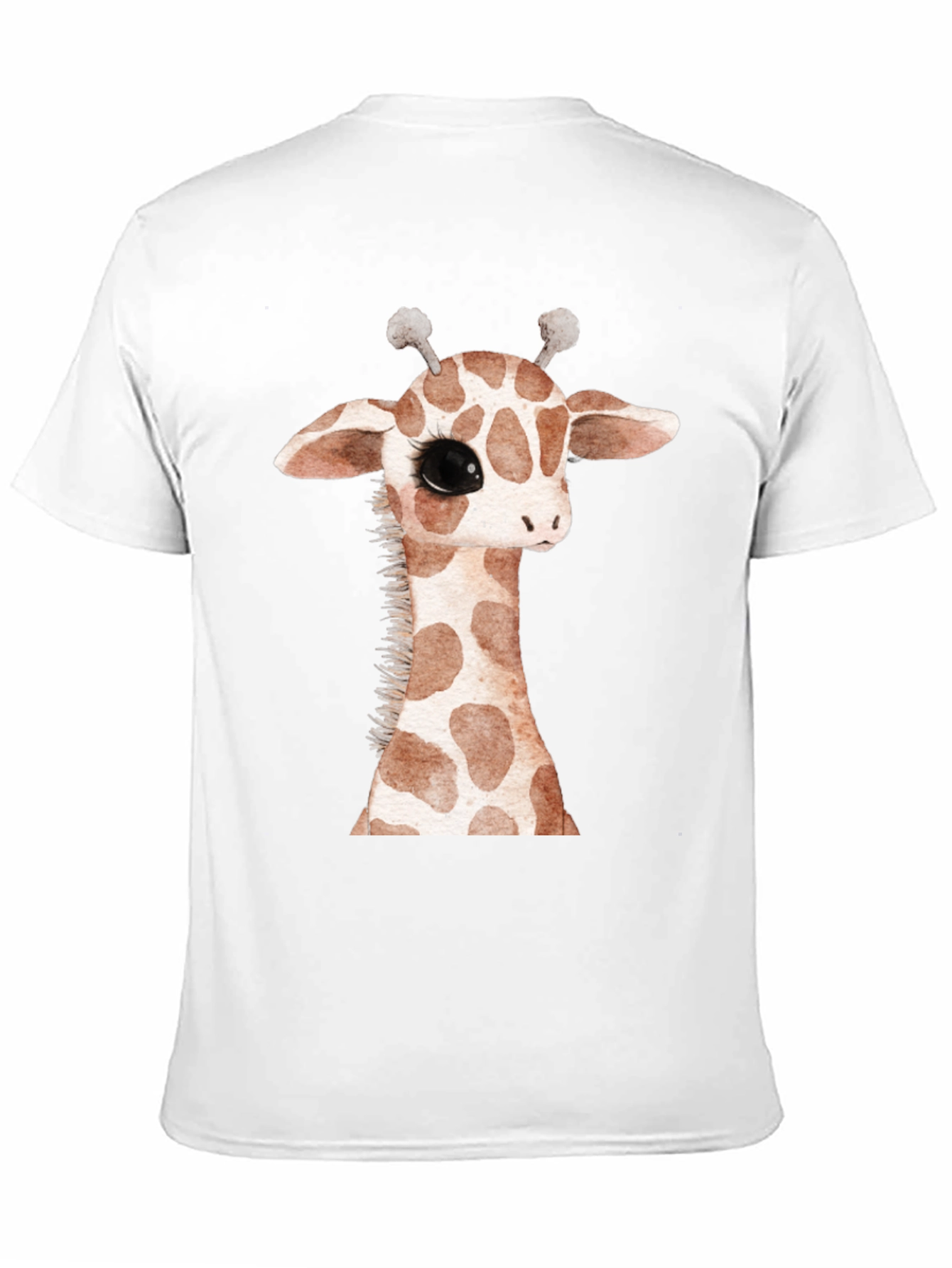 Cute Giraffe Graphic Print Black T-Shirt