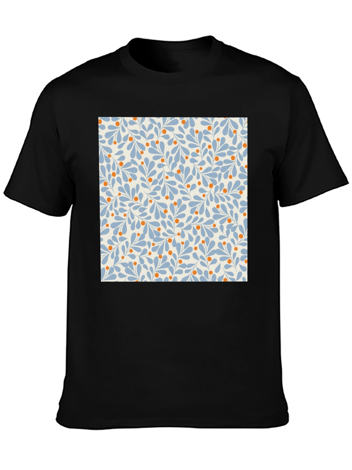 Floral Pattern T-Shirt - Black