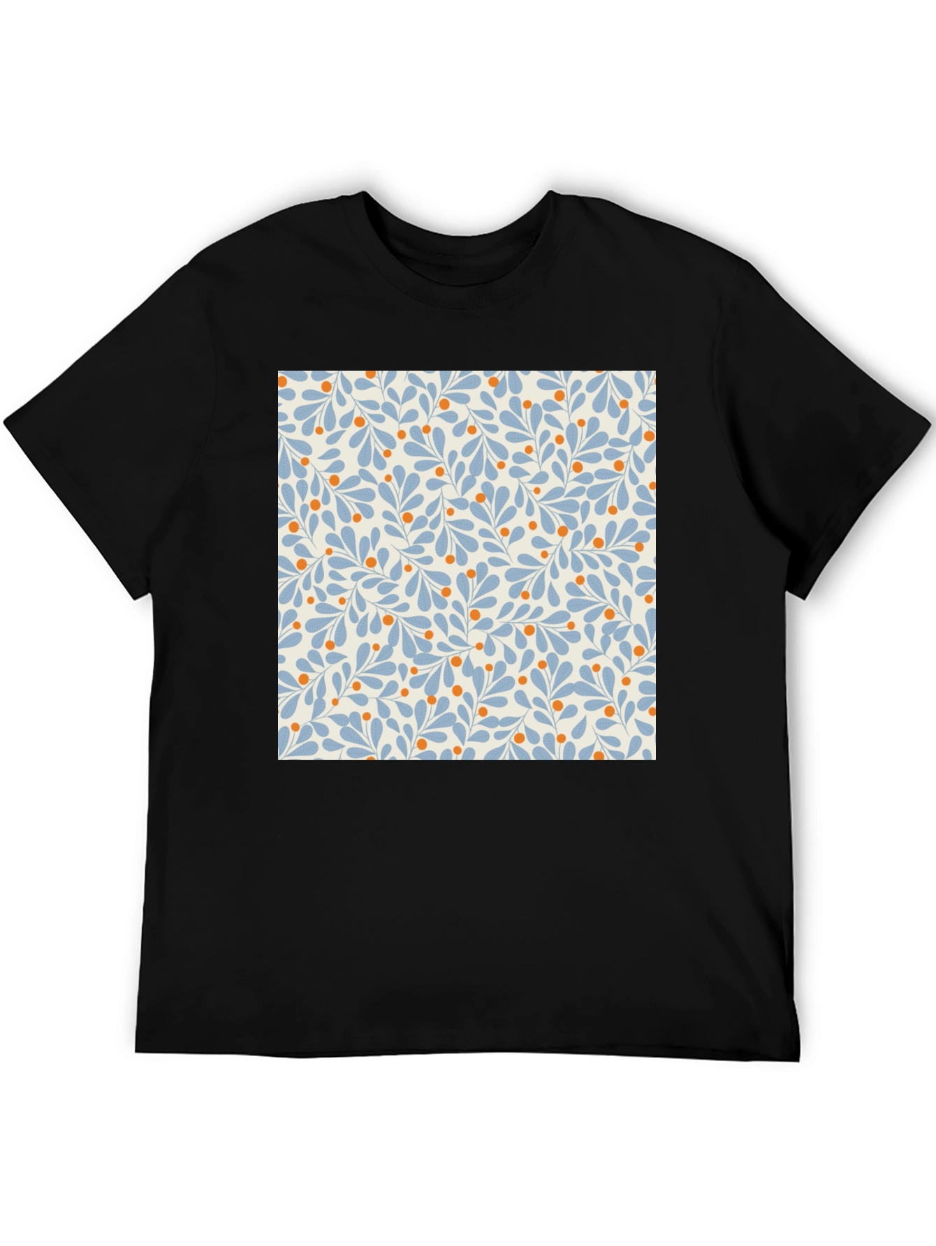 Floral Pattern T-Shirt - Black