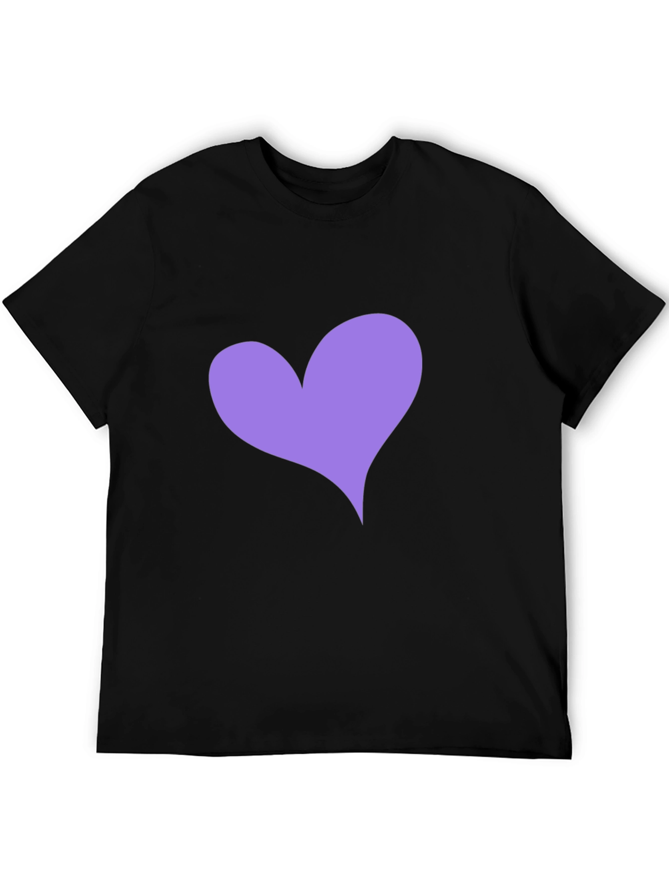 Heart Tee - Black Crew Neck Casual Top