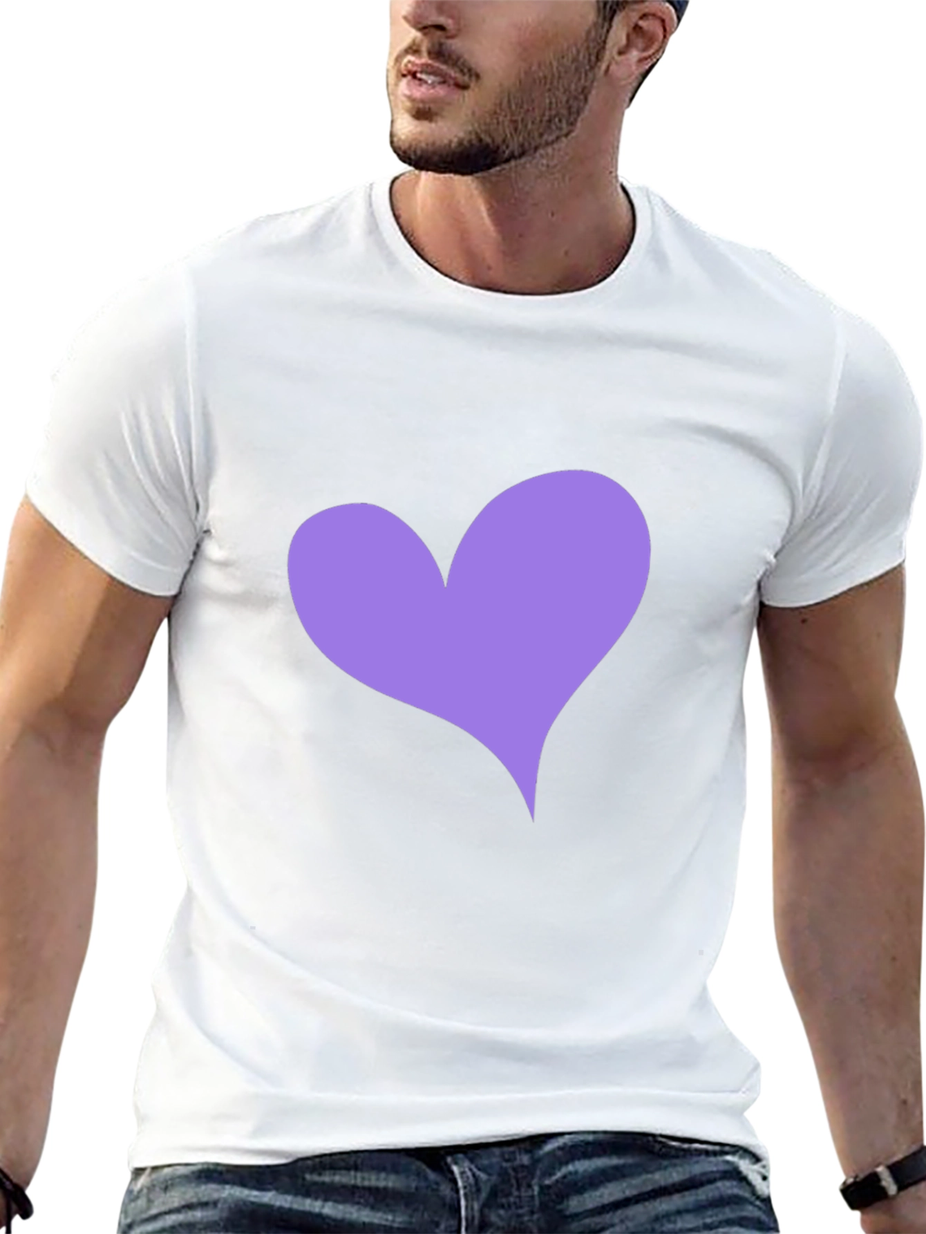 Heart Tee - Black Crew Neck Casual Top