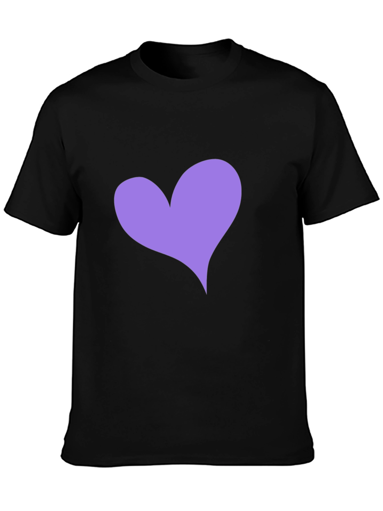 Heart Tee - Black Crew Neck Casual Top