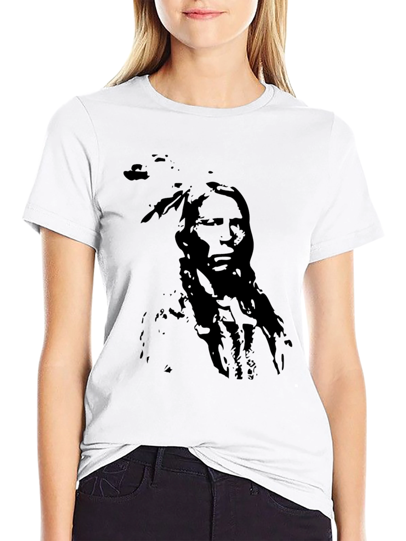 Native American Silhouette Black T-Shirt