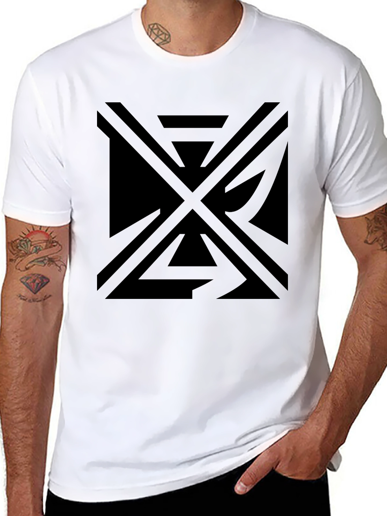 Geometric Black Print T-Shirt - Modern Style