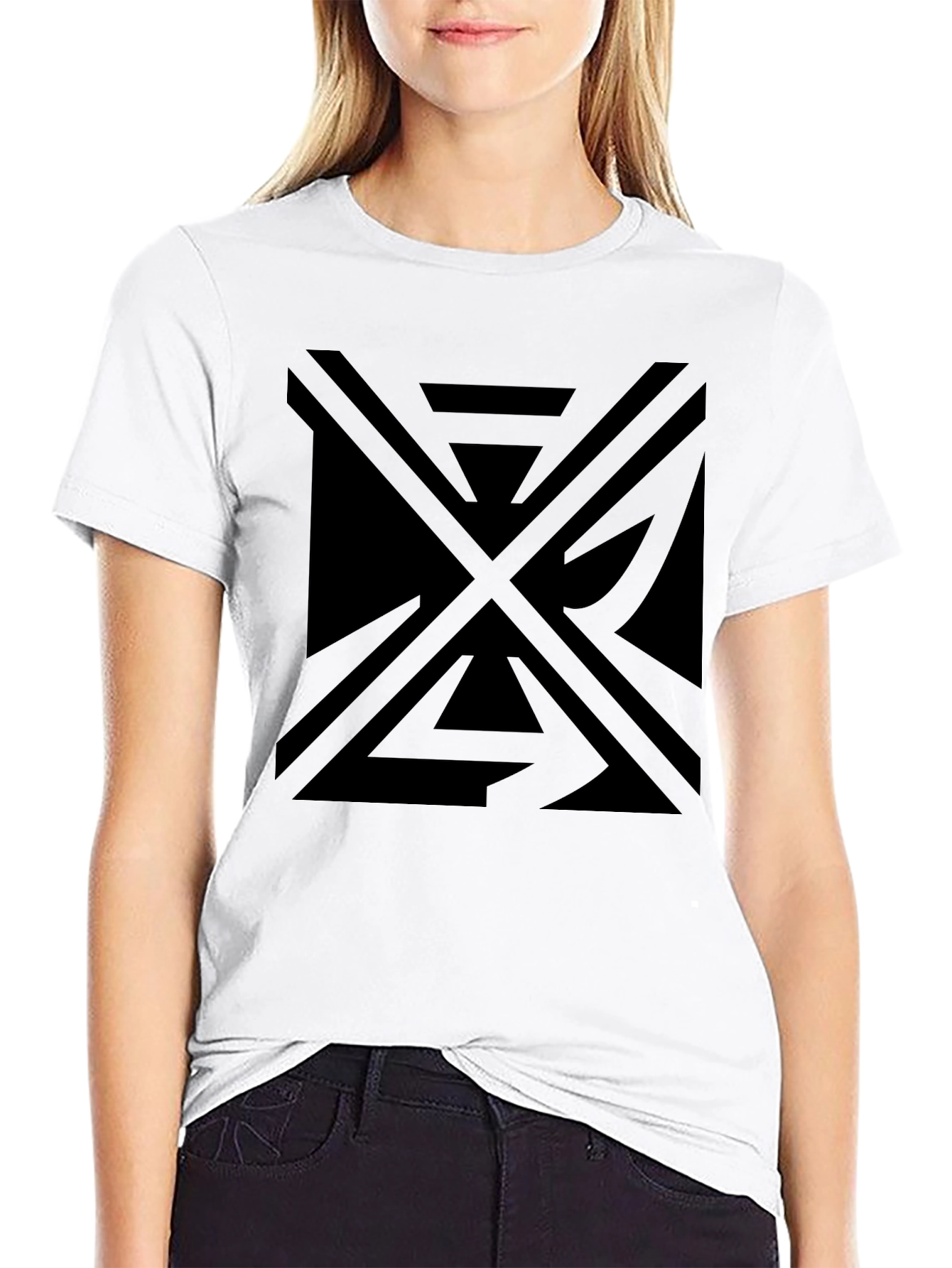 Geometric Black Print T-Shirt - Modern Style