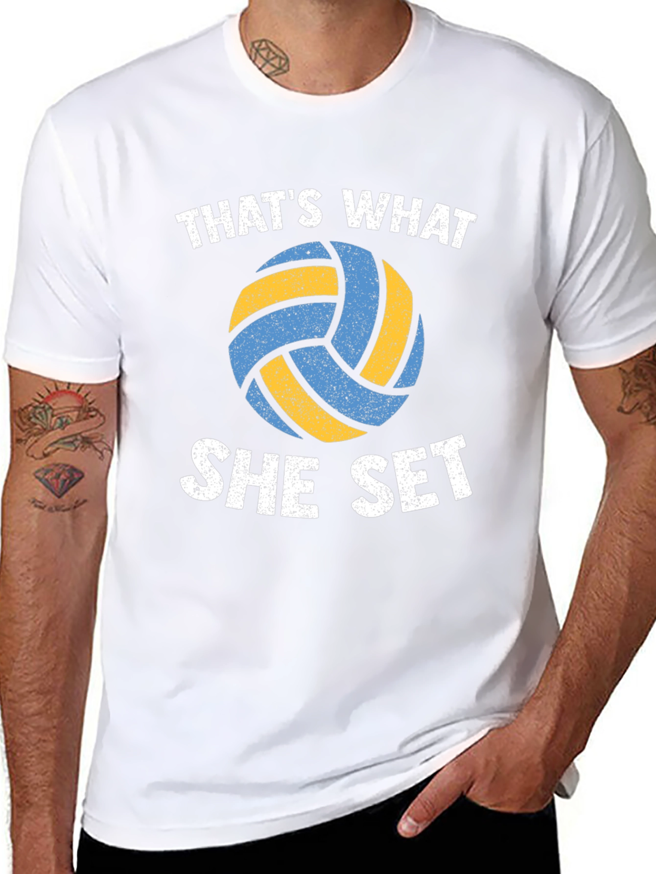Volleyball Thats What She Set Black T-Shirt
