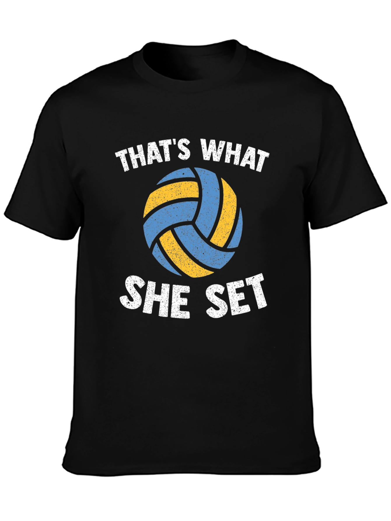 Volleyball Thats What She Set Black T-Shirt