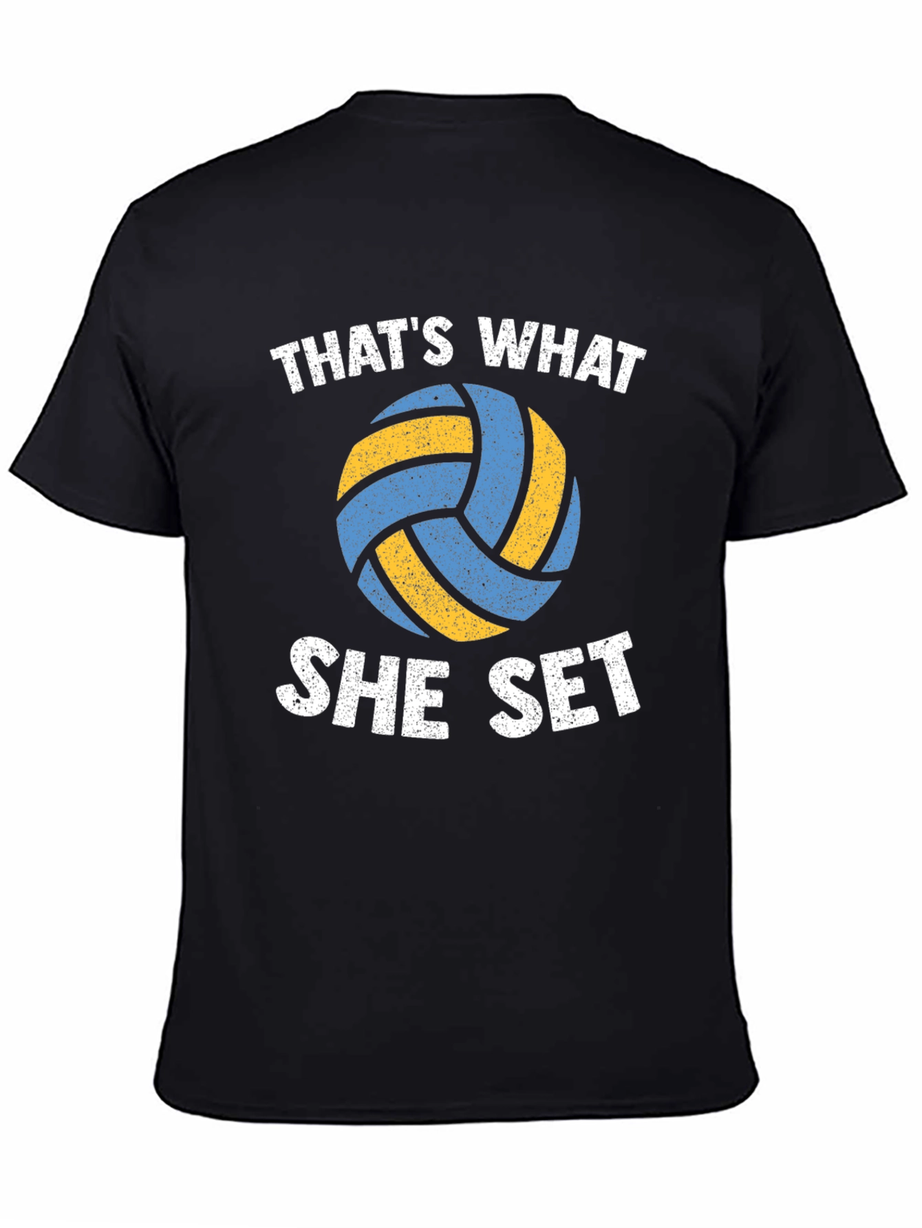 Volleyball Thats What She Set Black T-Shirt