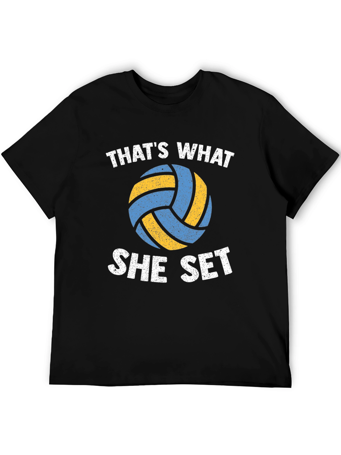 Volleyball Thats What She Set Black T-Shirt