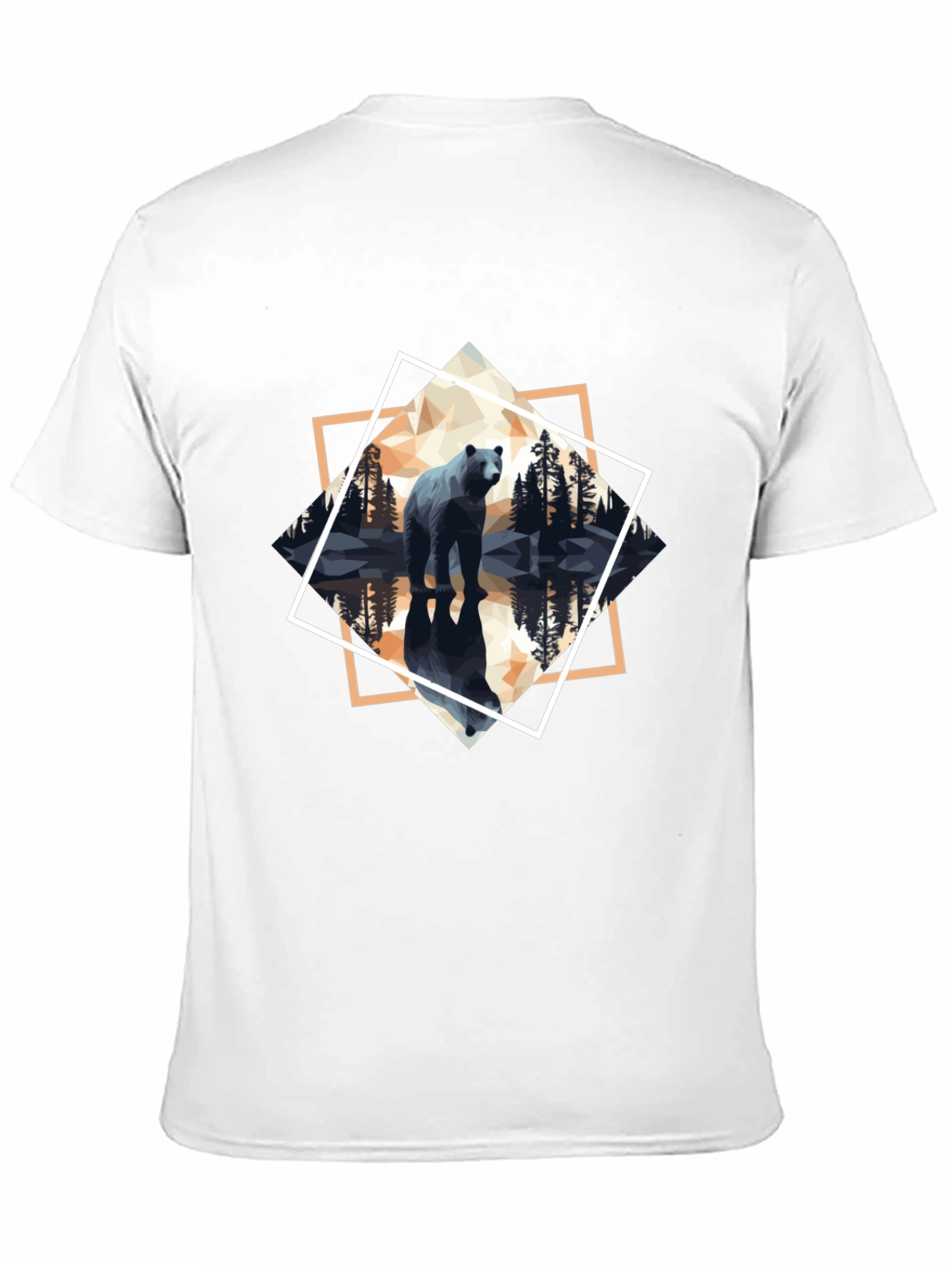 Geometric Bear Graphic Tee - Mens Black T-Shirt