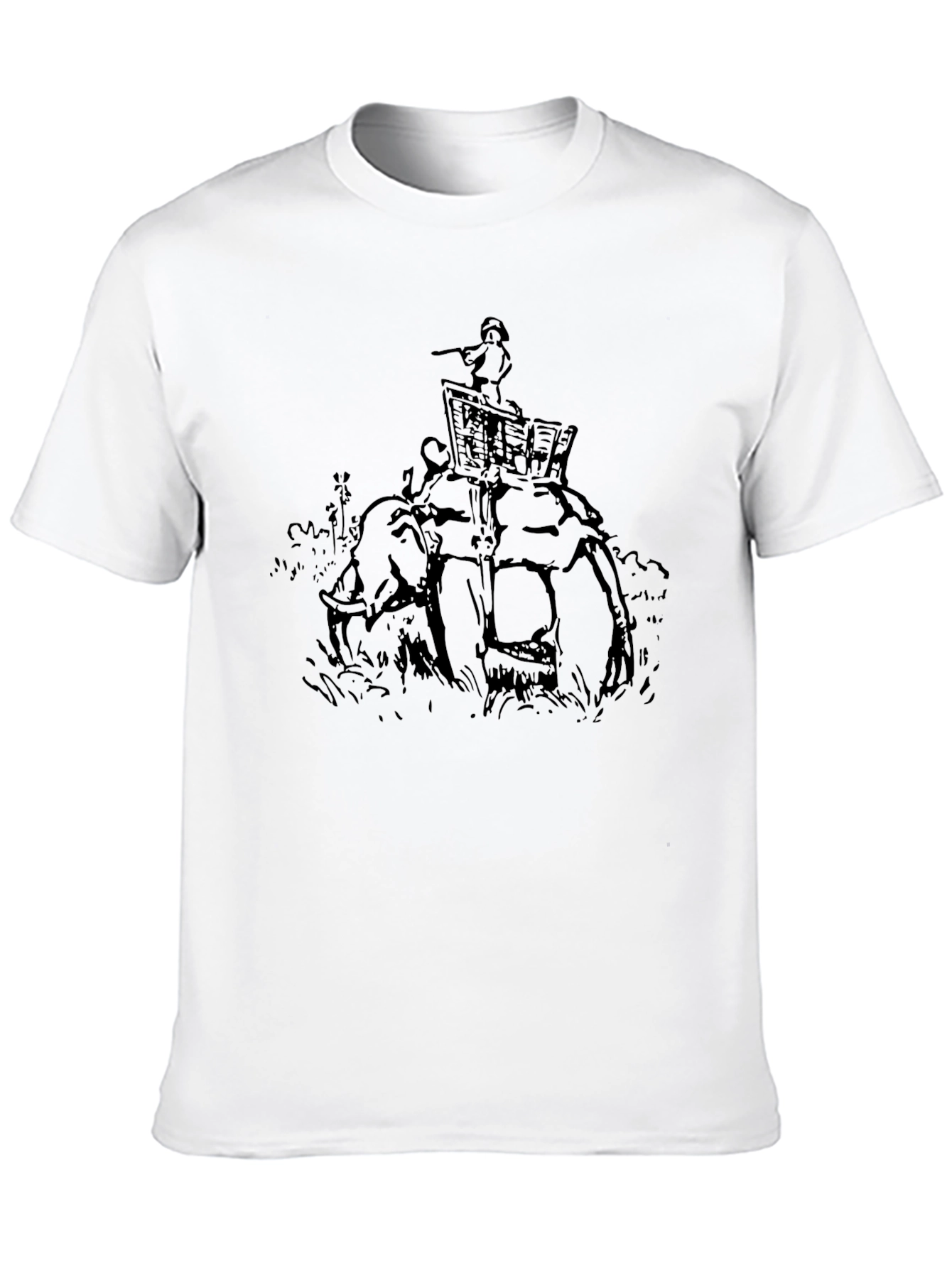 Elephant Rider Graphic Tee - Stylish Black T-Shirt