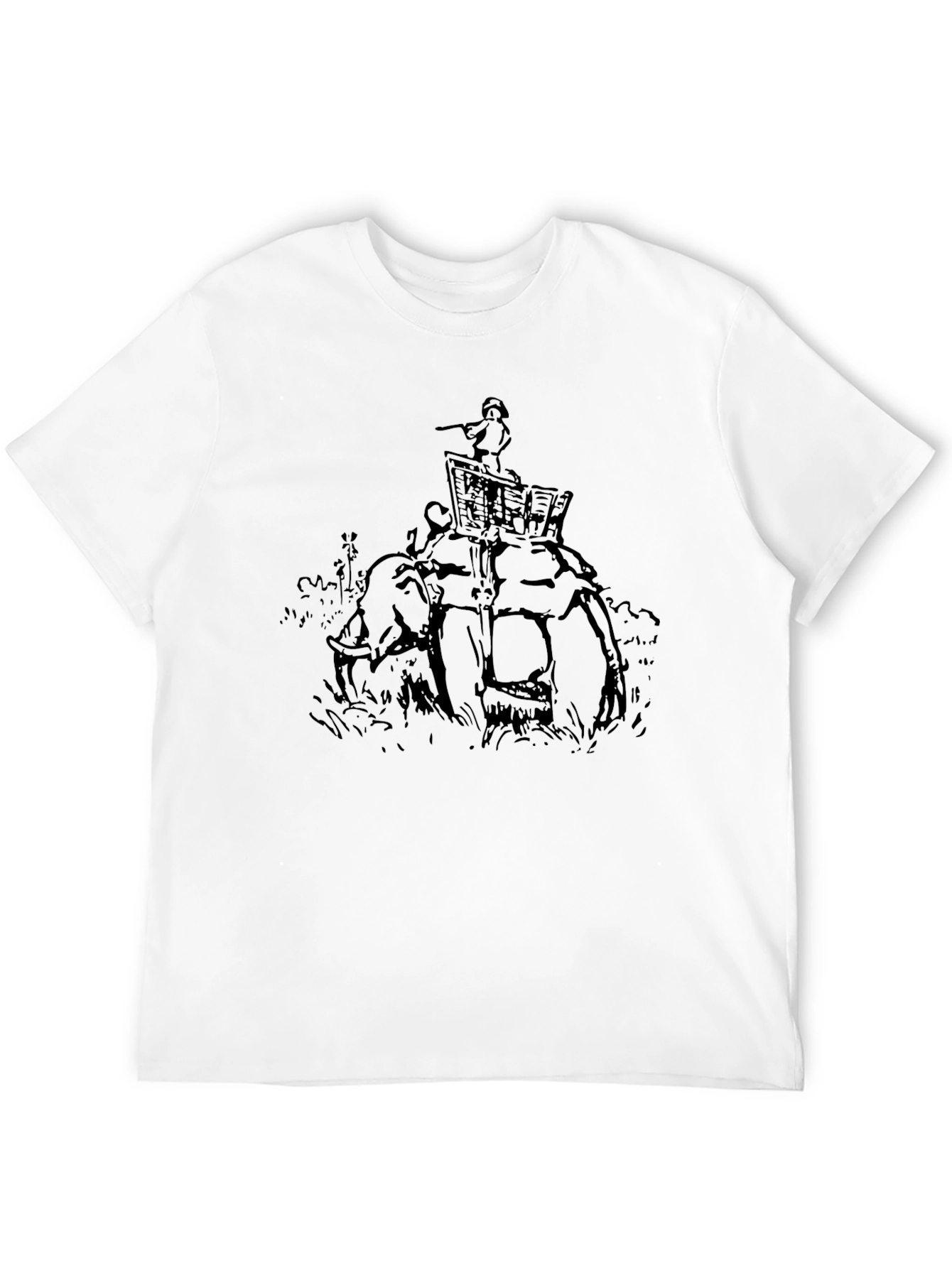 Elephant Rider Graphic Tee - Stylish Black T-Shirt