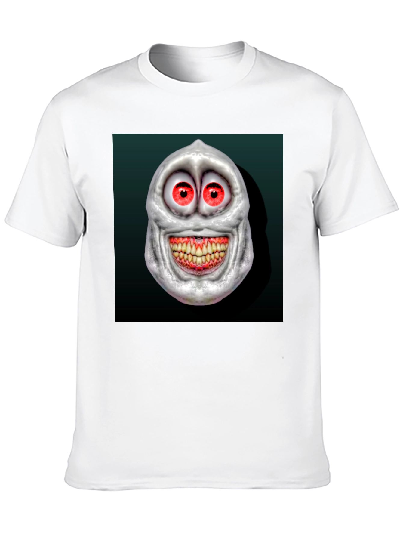 Creepy Cartoon Face Graphic Tee - Mens Black T-Shirt