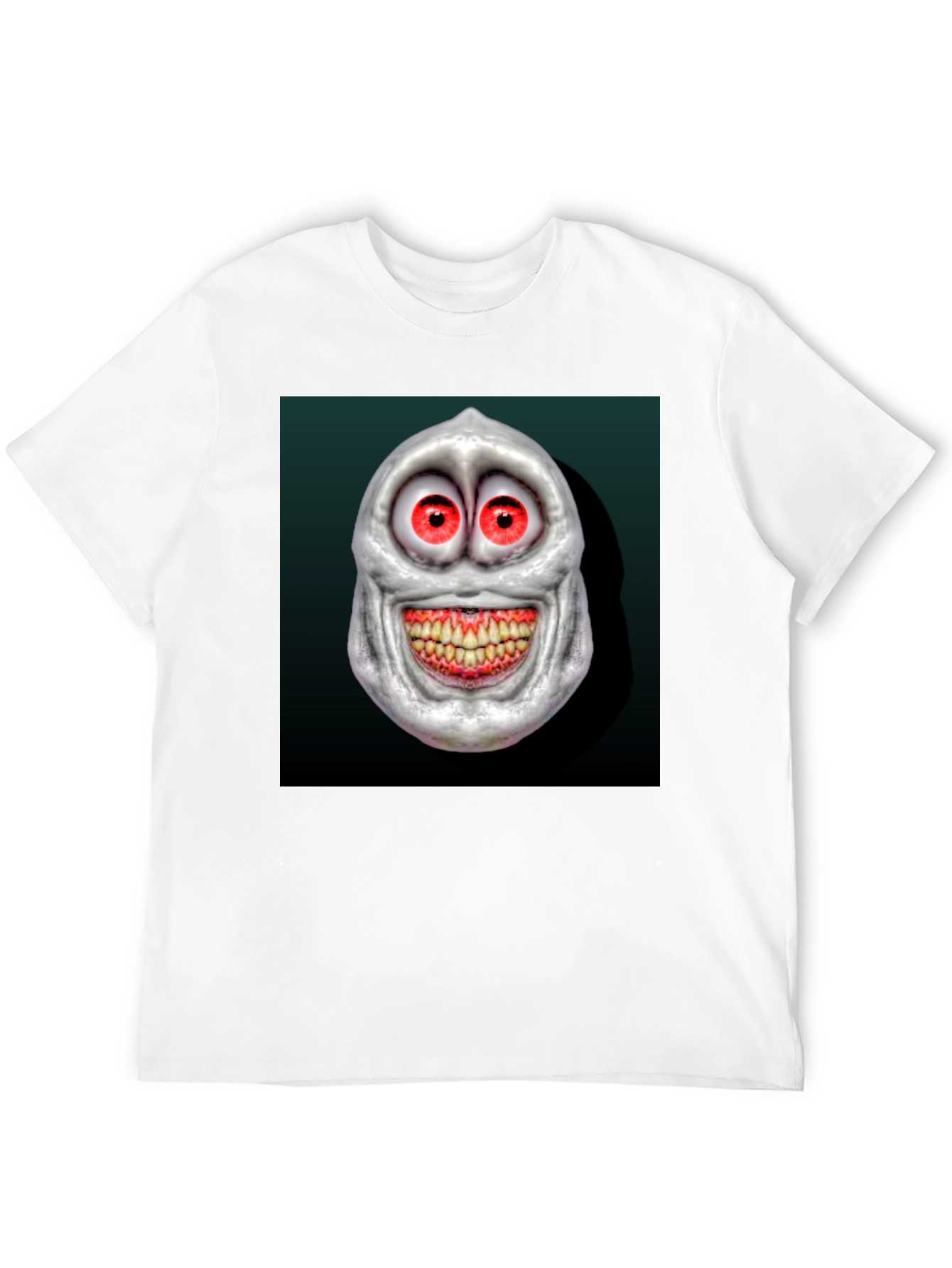 Creepy Cartoon Face Graphic Tee - Mens Black T-Shirt