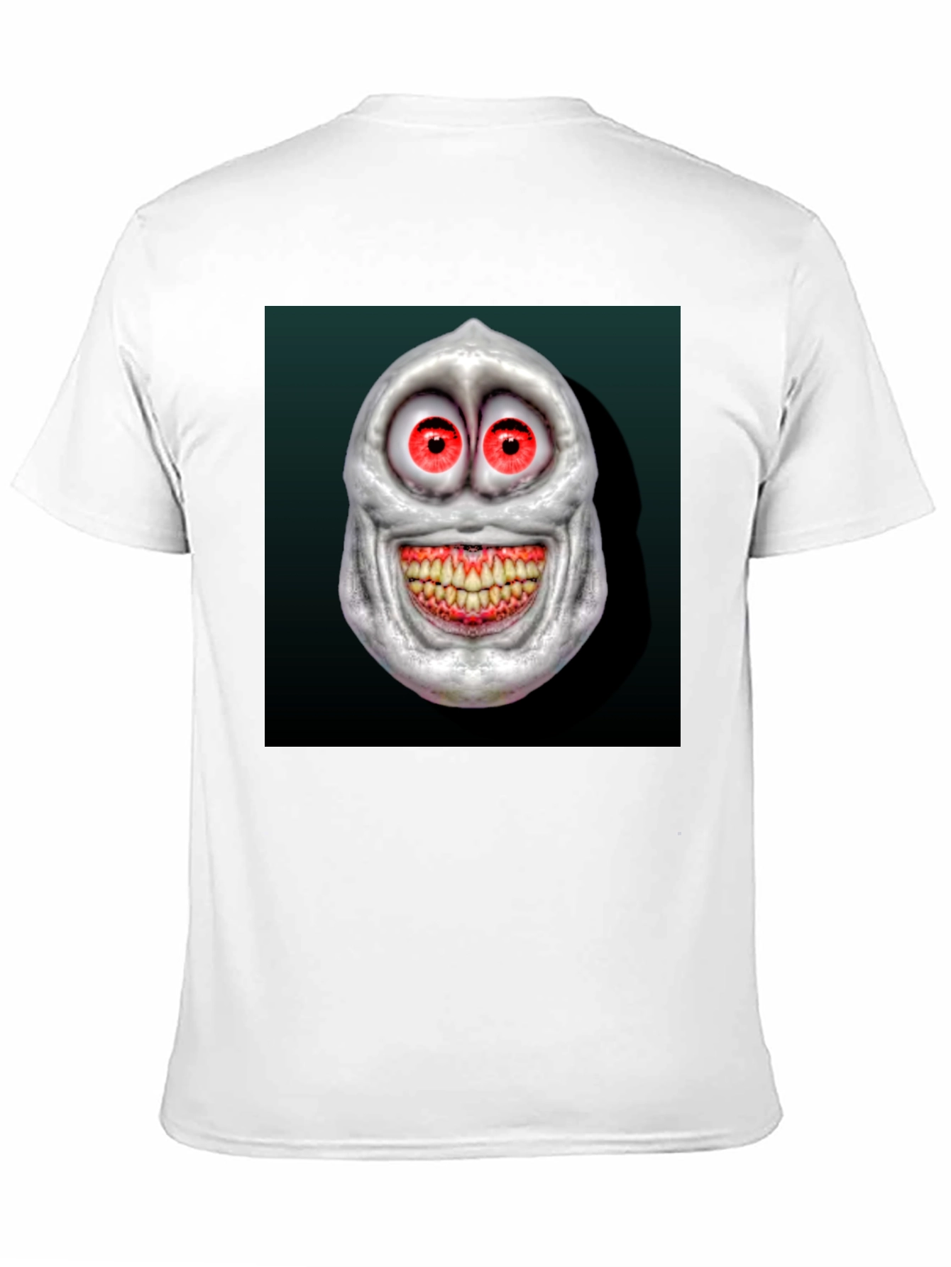 Creepy Cartoon Face Graphic Tee - Mens Black T-Shirt