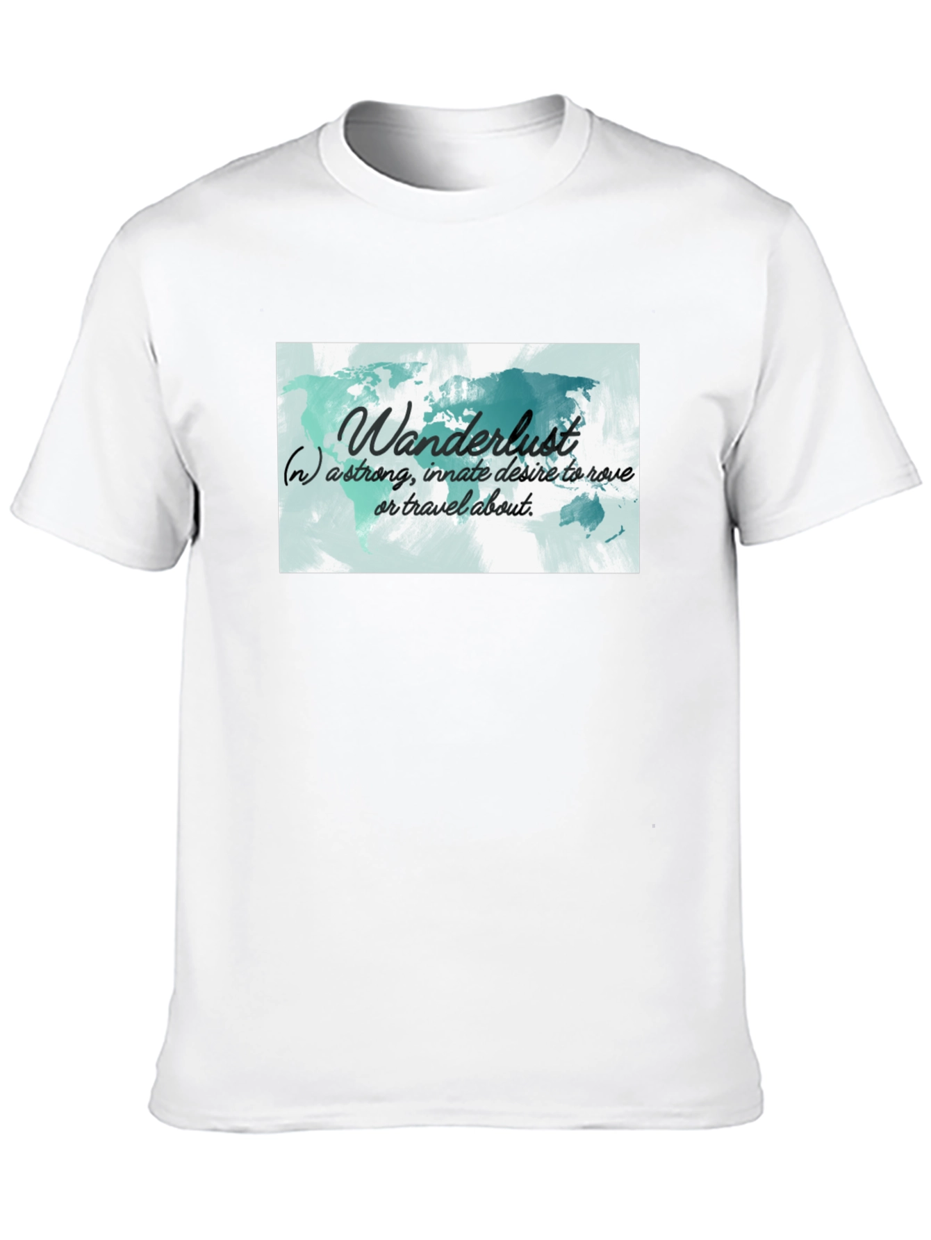 Wanderlust World Map Black T-Shirt