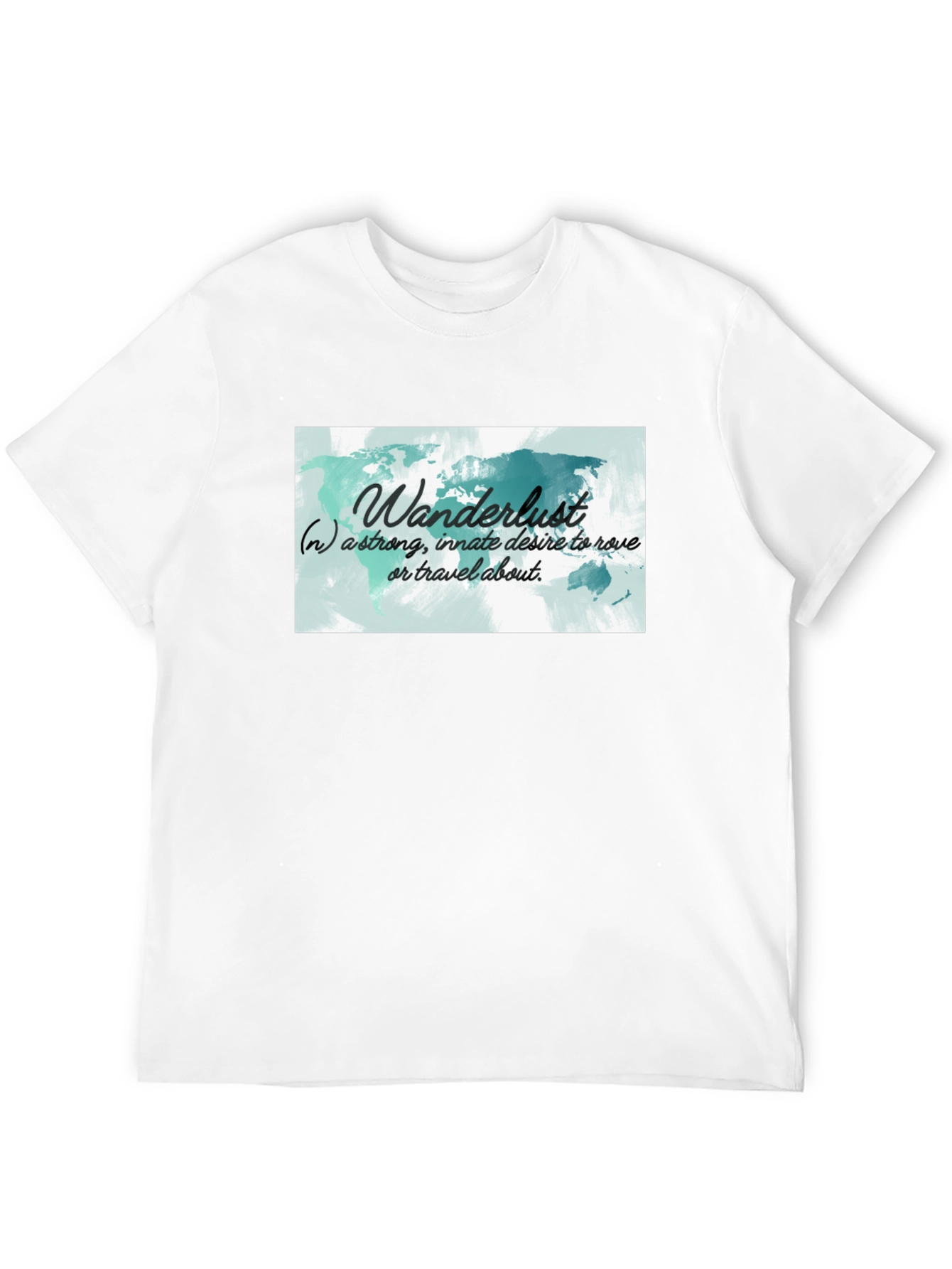 Wanderlust World Map Black T-Shirt