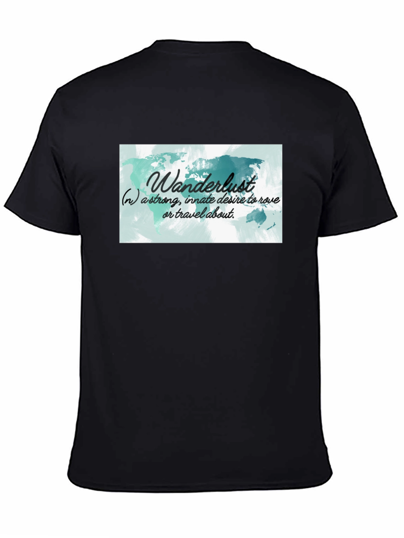 Wanderlust World Map Black T-Shirt