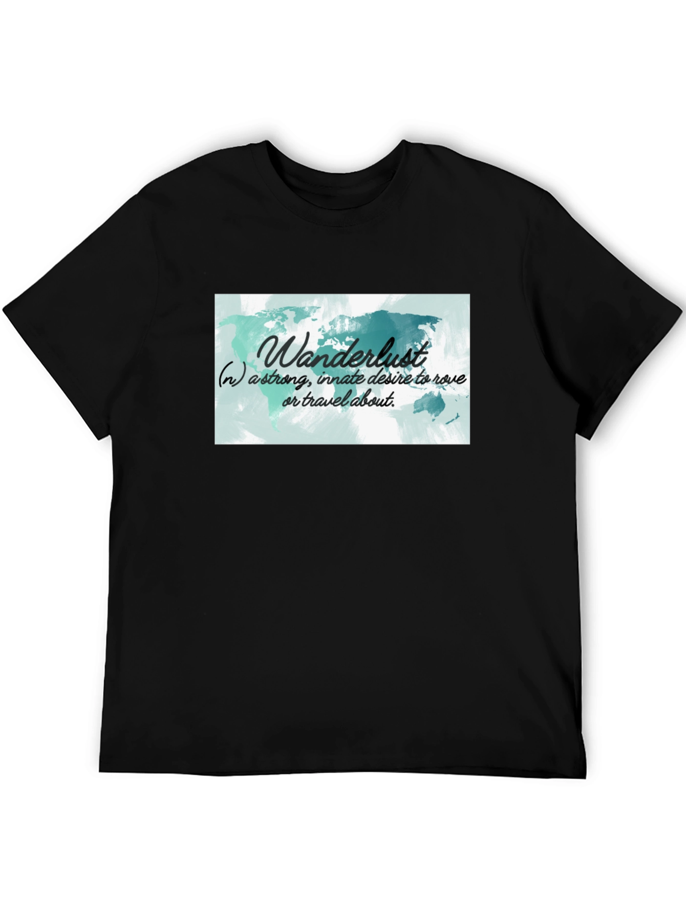Wanderlust World Map Black T-Shirt