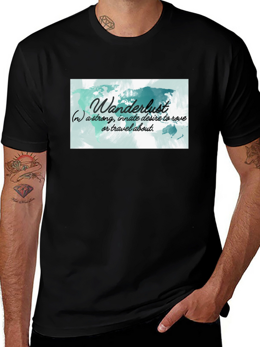 Wanderlust World Map Black T-Shirt