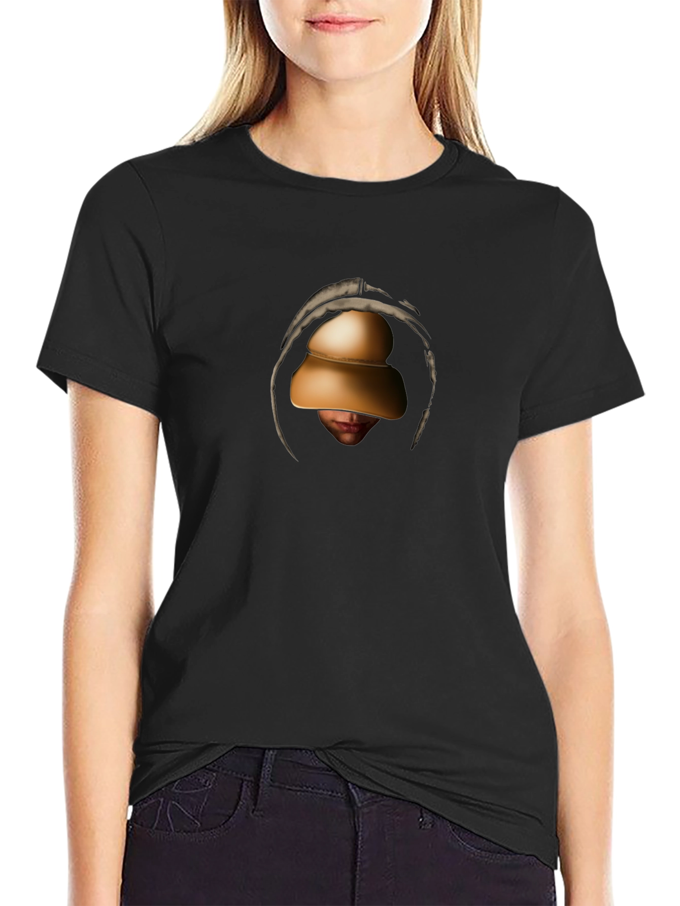 Unique Graphic Print Black T-Shirt