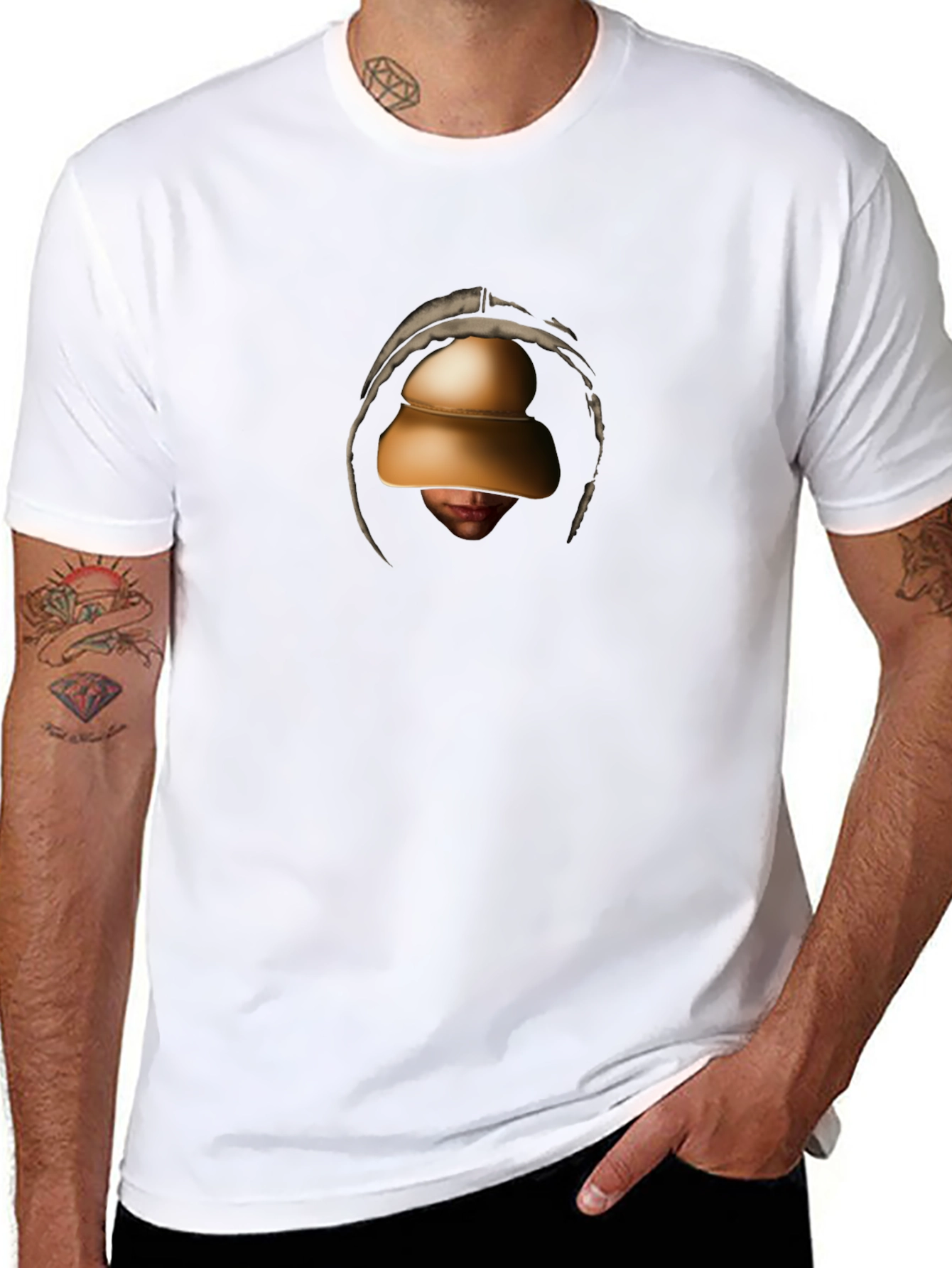 Unique Graphic Print Black T-Shirt