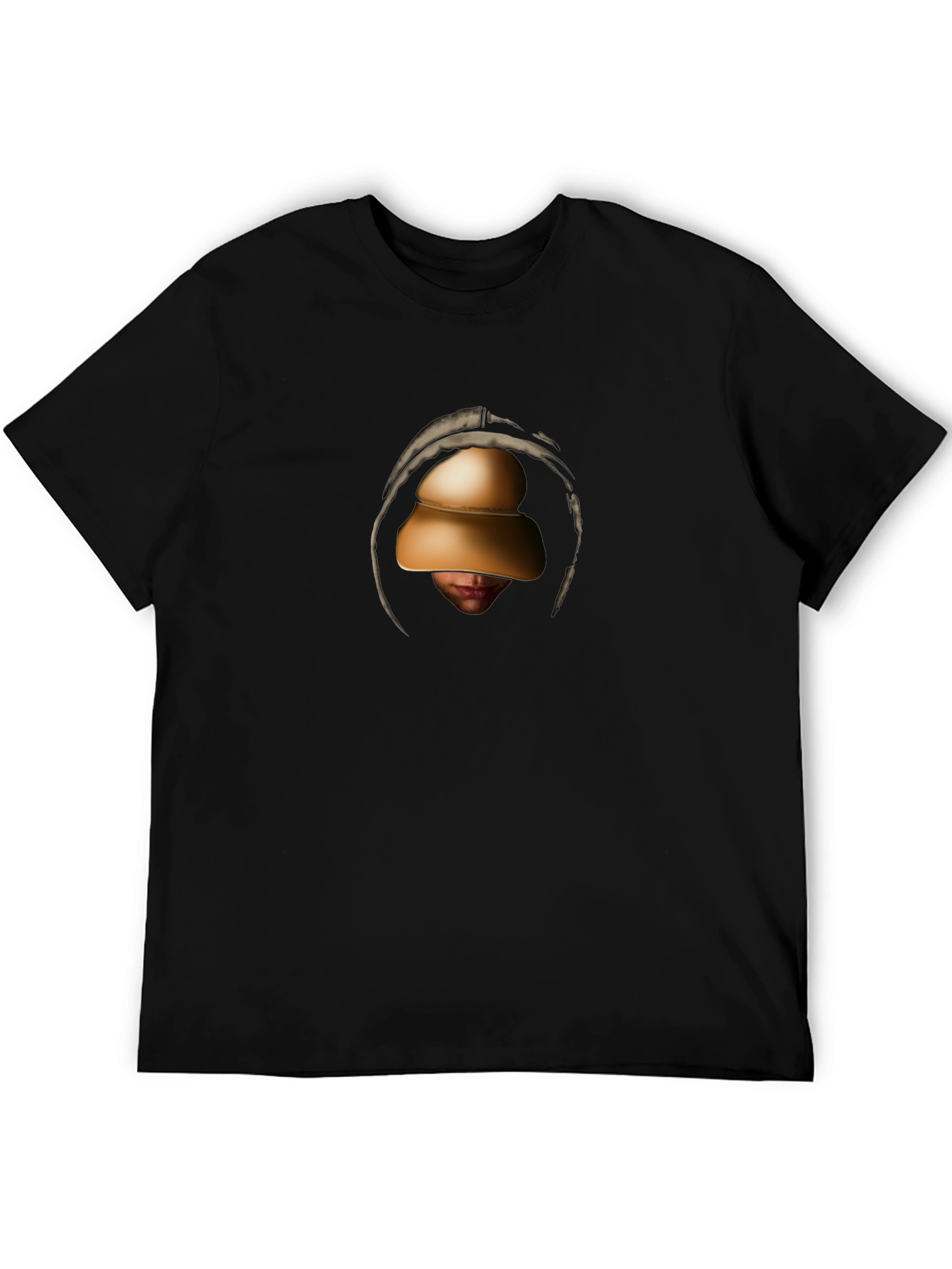 Unique Graphic Print Black T-Shirt