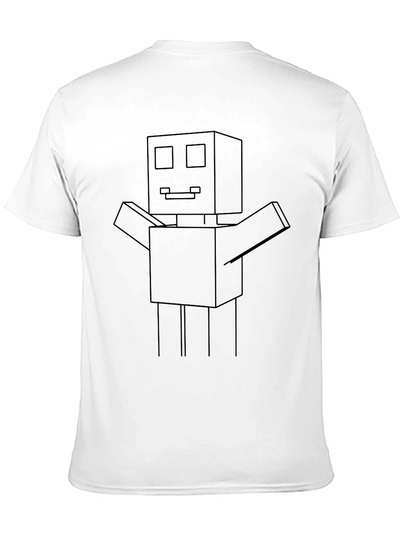 Minimalist Robot Graphic Tee - Black