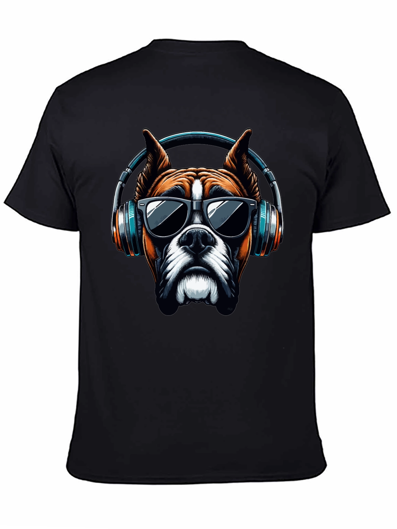 Cool Dog with Headphones Graphic T-Shirt