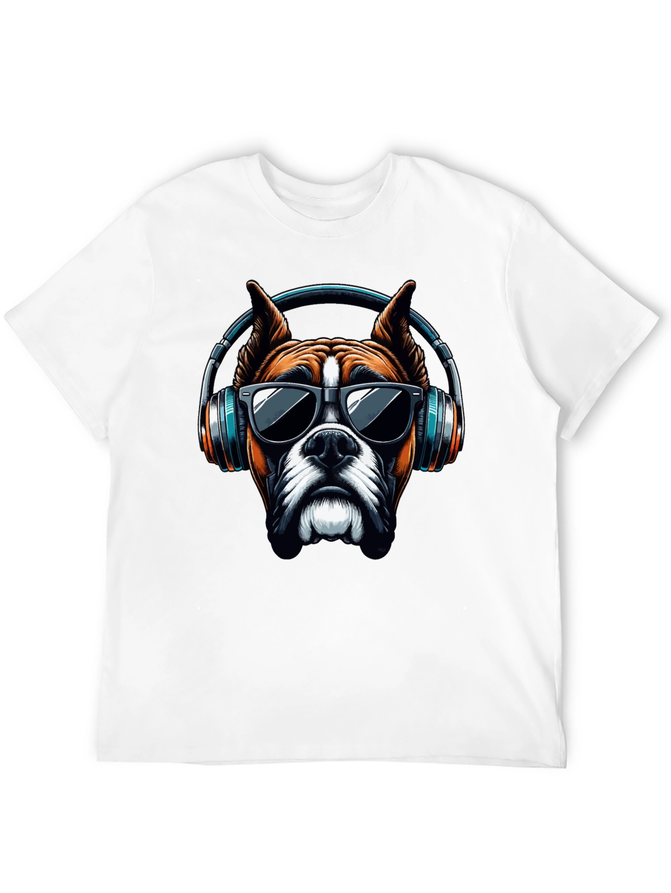 Cool Dog with Headphones Graphic T-Shirt