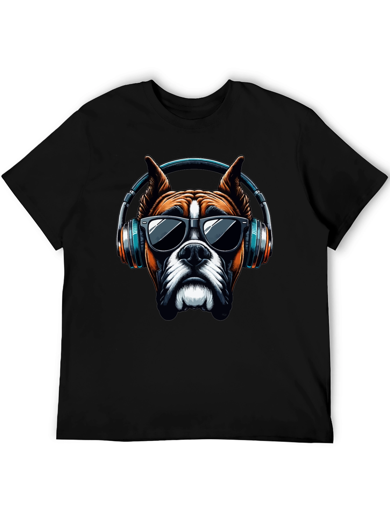 Cool Dog with Headphones Graphic T-Shirt