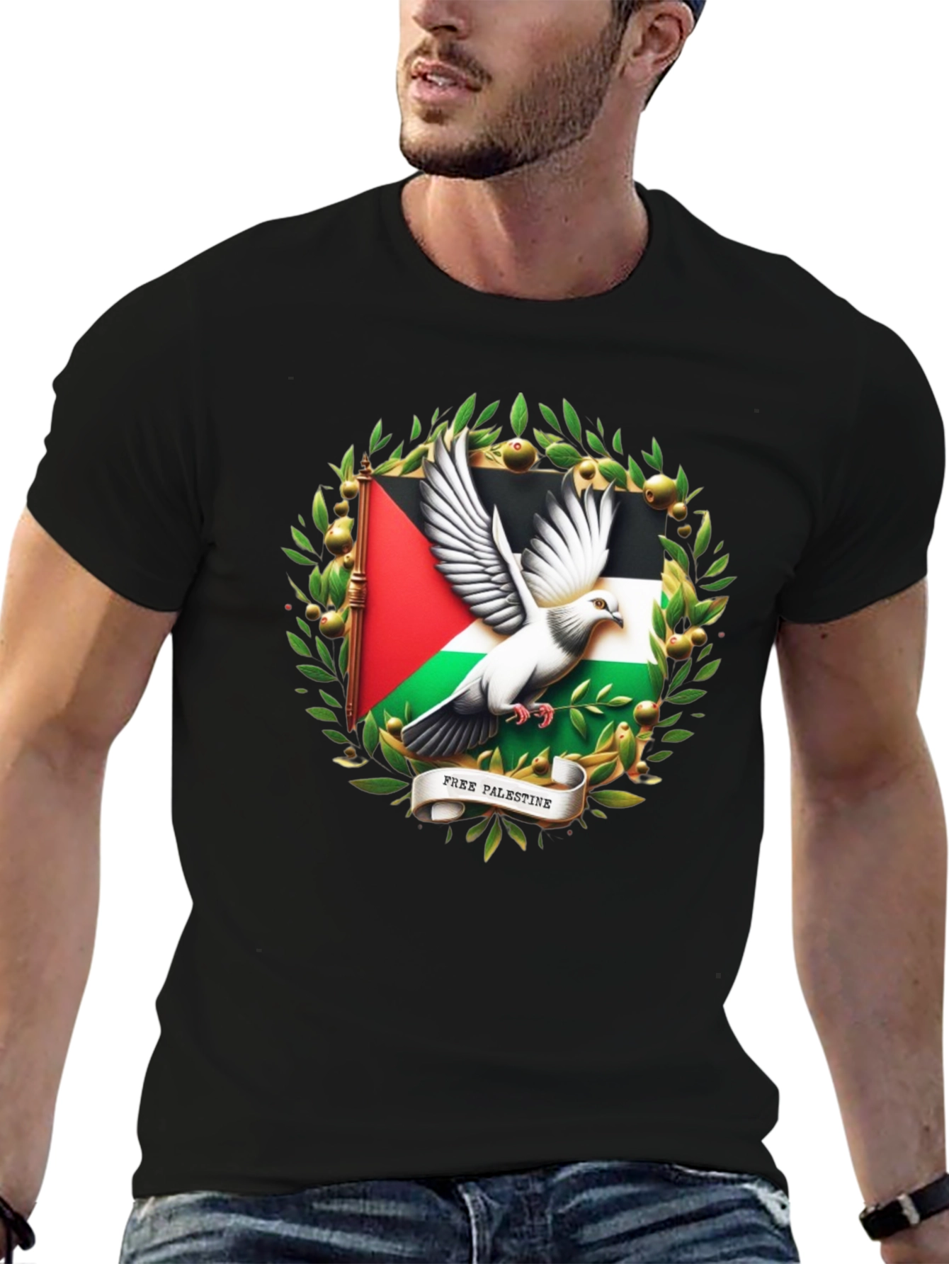 Free Palestine Dove Graphic T-Shirt