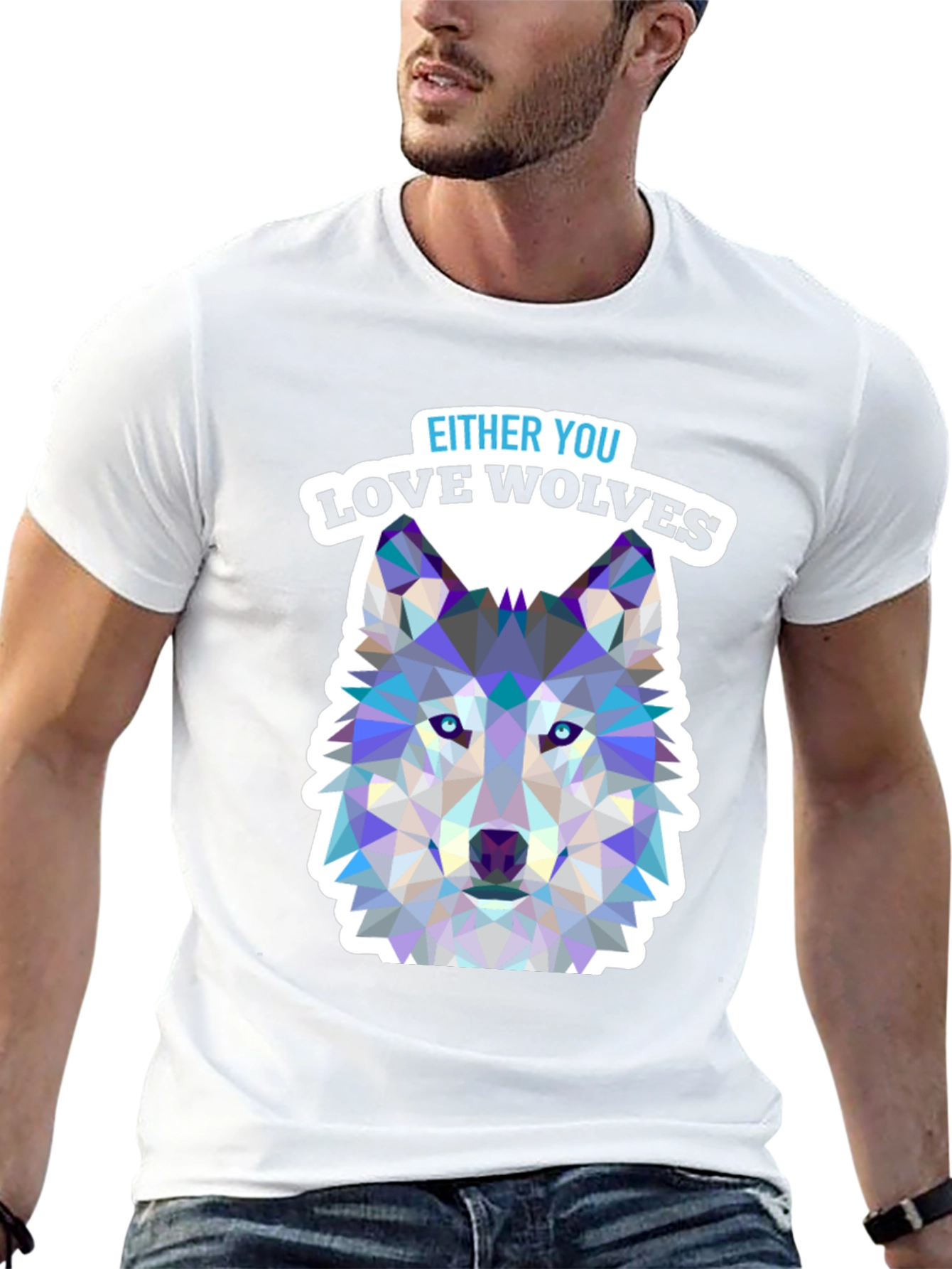 Love Wolves Graphic Tee - Black Cotton T-Shirt