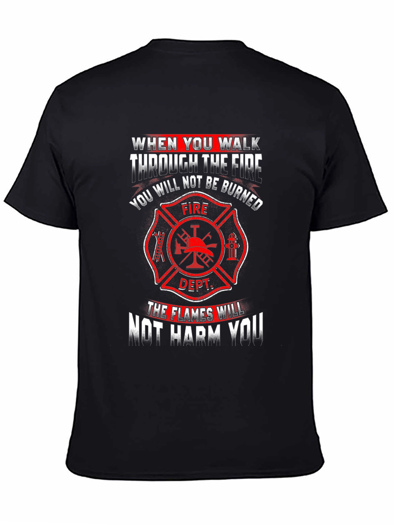 Firefighter Graphic T-Shirt - Maltese Cross Design