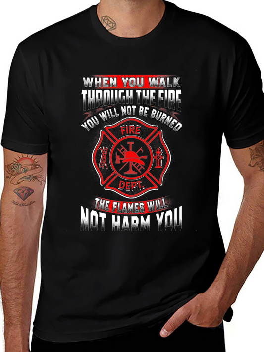 Firefighter Graphic T-Shirt - Maltese Cross Design