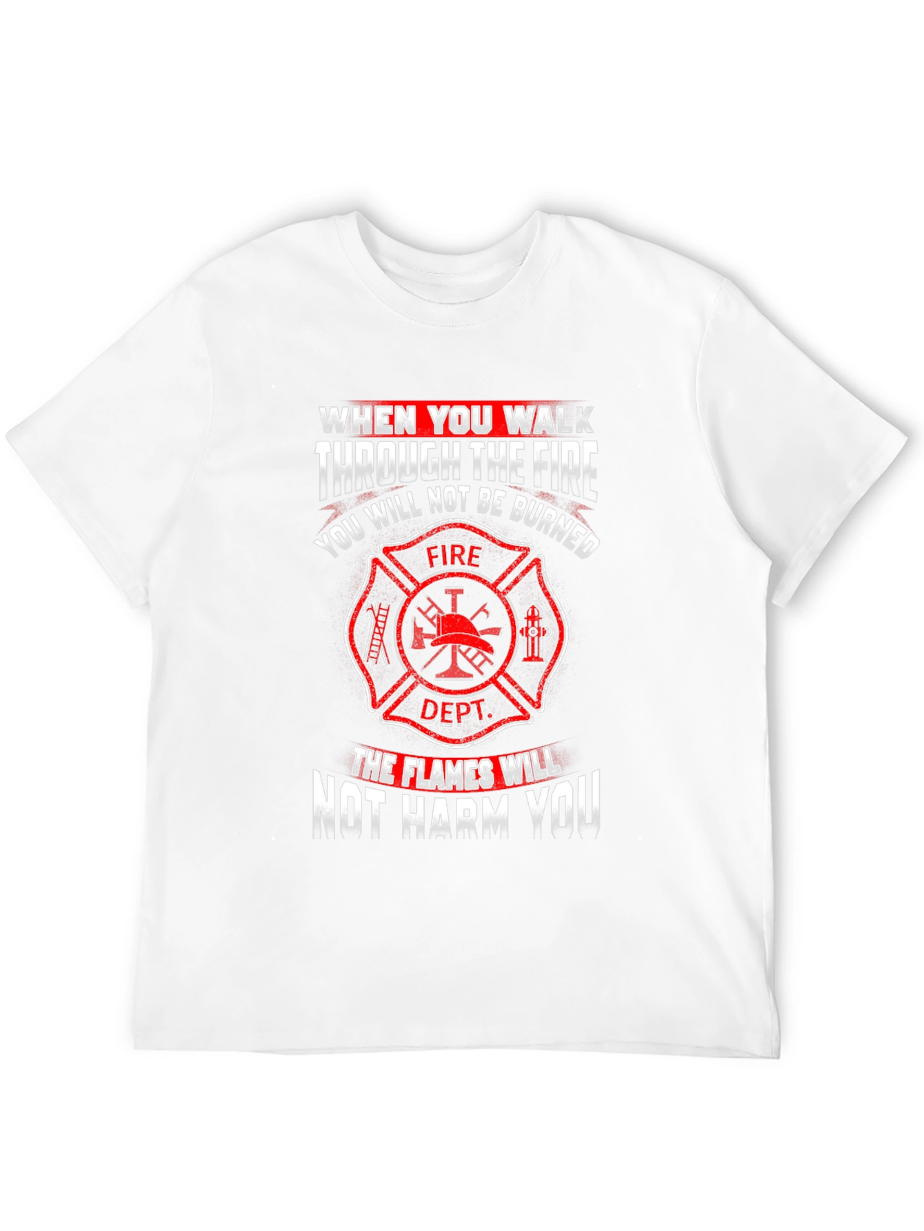 Firefighter Graphic T-Shirt - Maltese Cross Design