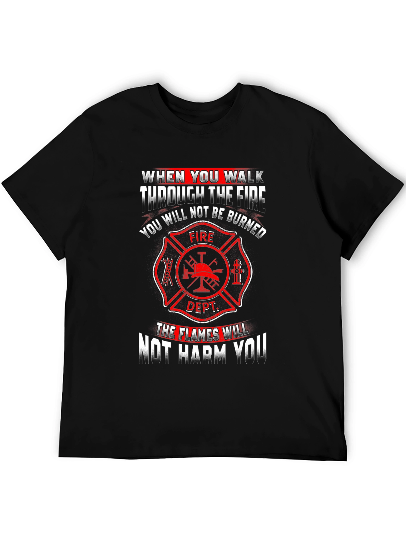 Firefighter Graphic T-Shirt - Maltese Cross Design