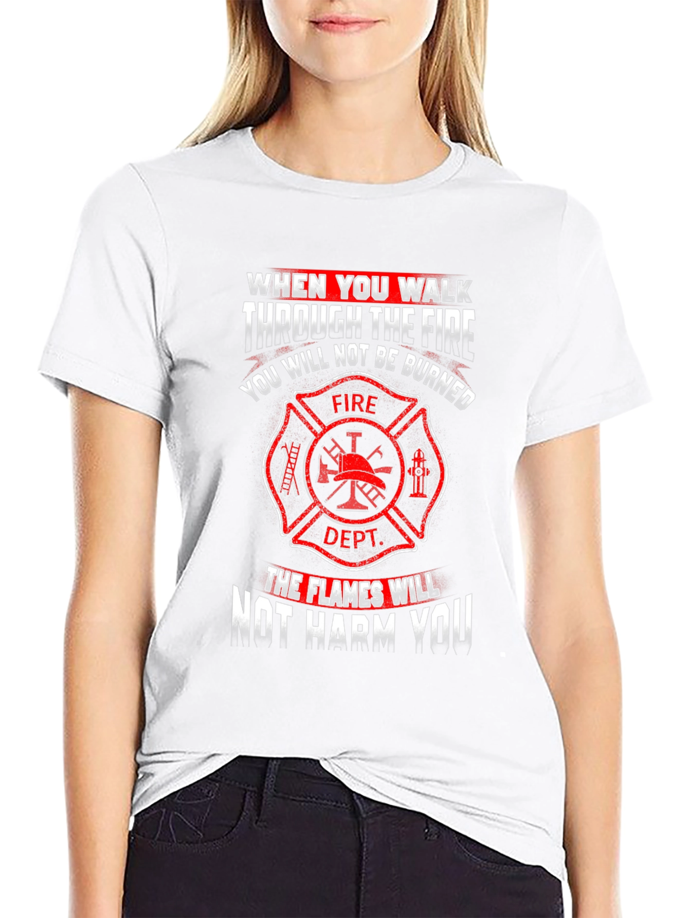 Firefighter Graphic T-Shirt - Maltese Cross Design