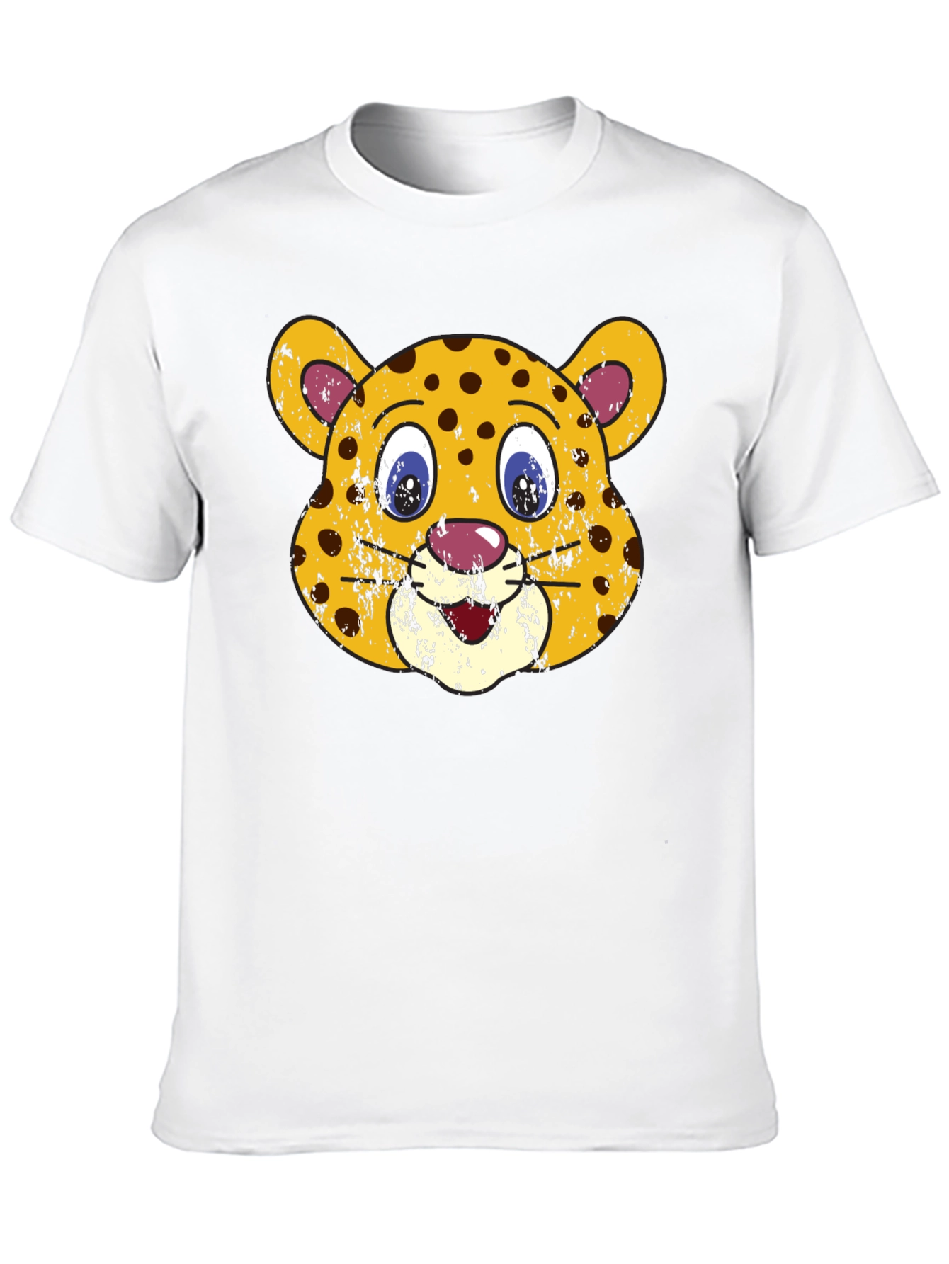 Leopard Face Graphic Black T-Shirt