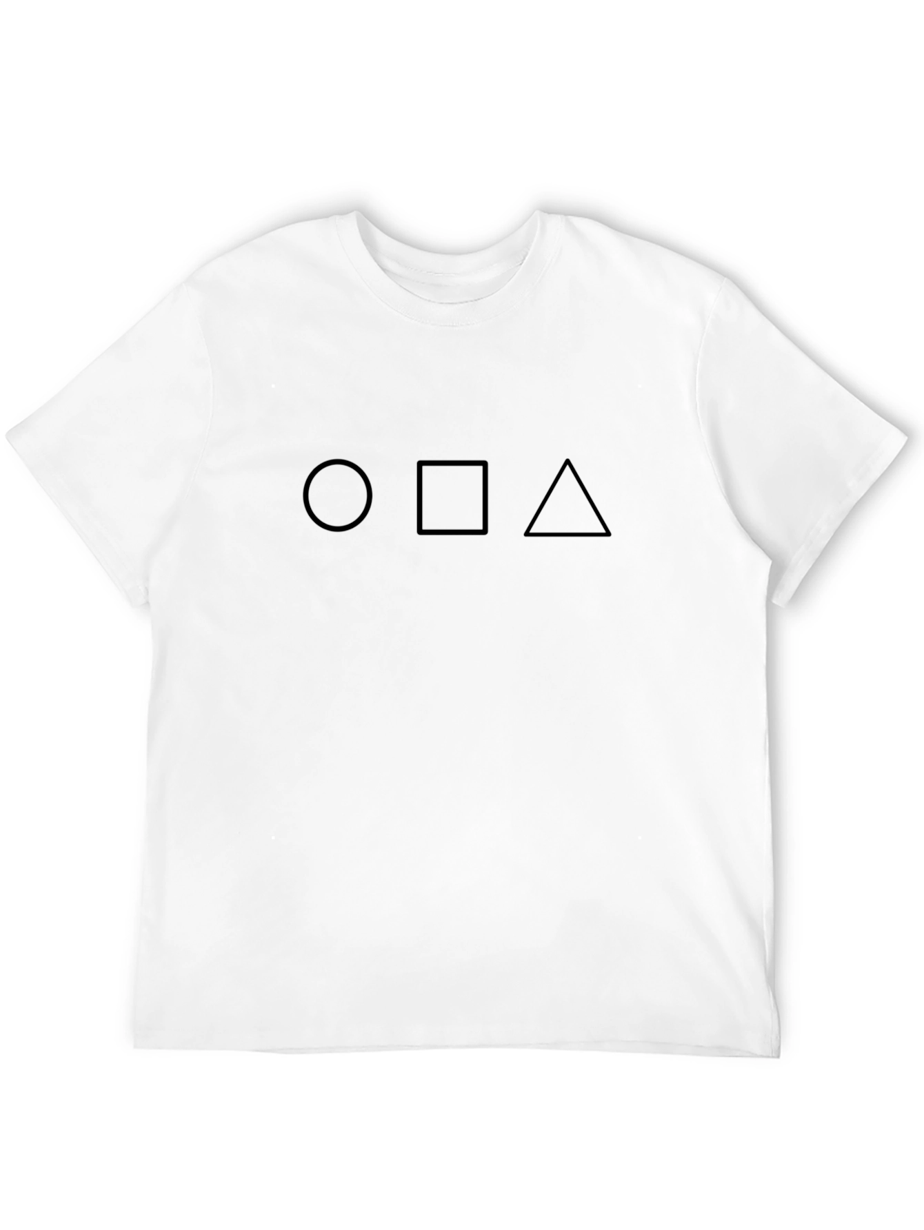 Minimalist Geometric Shapes Graphic Tee - Black